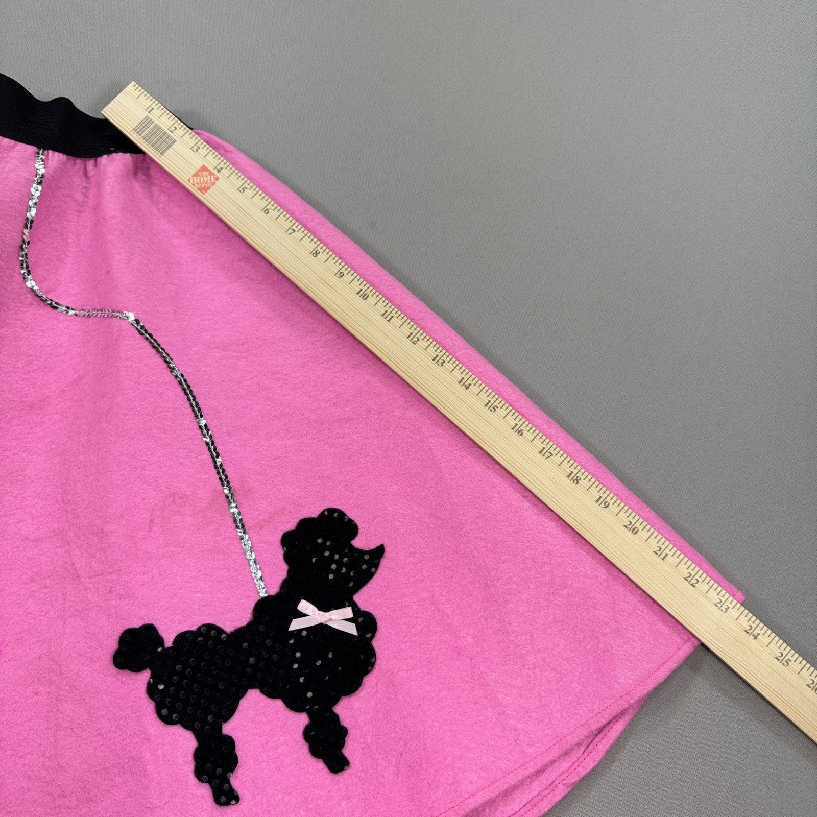 50s Poodle Skirt Girl's Large in Pink with Elastic Waist Made In USA