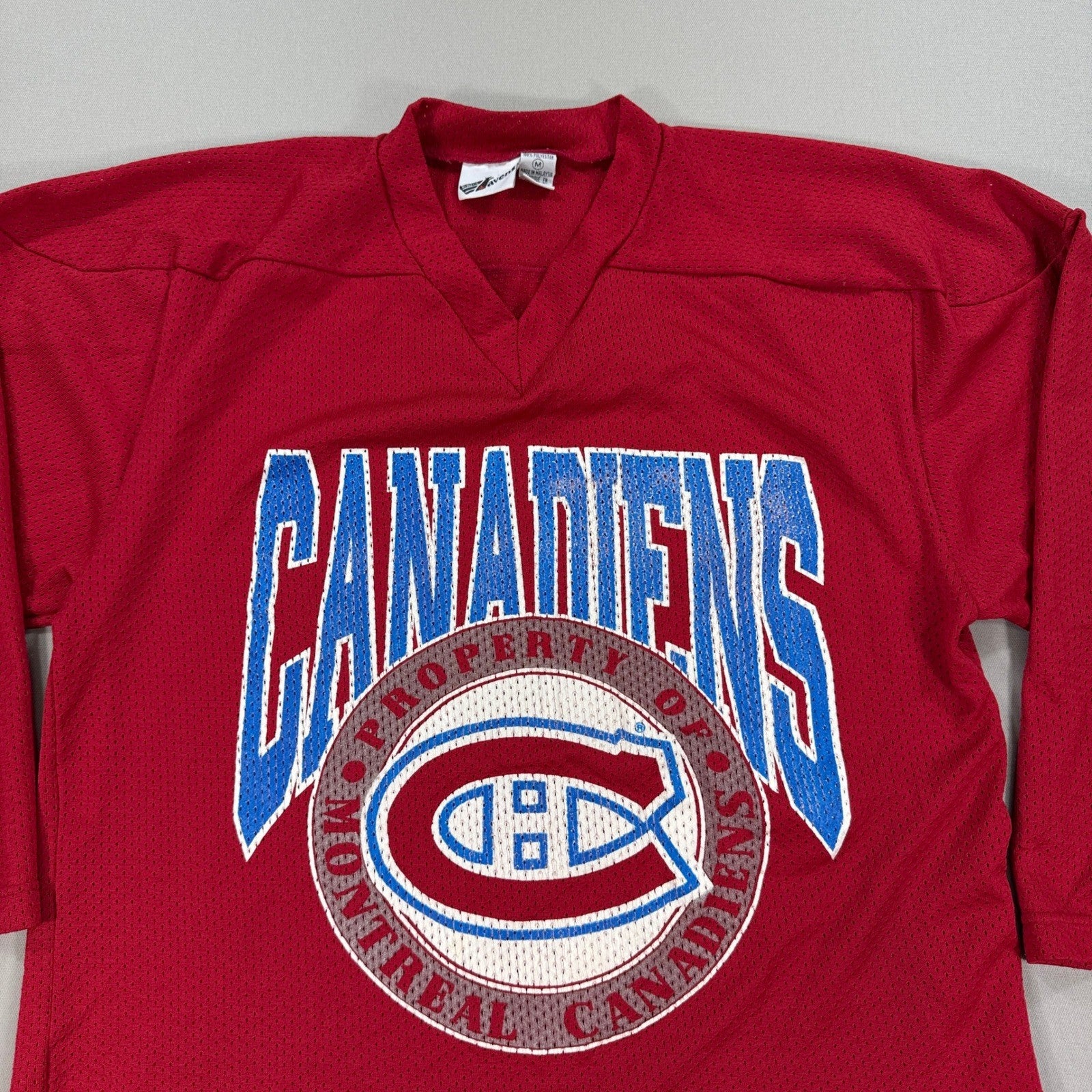 Vintage 90s Montreal Canadiens Athletic Ravens Hockey Jersey mens Medium Red