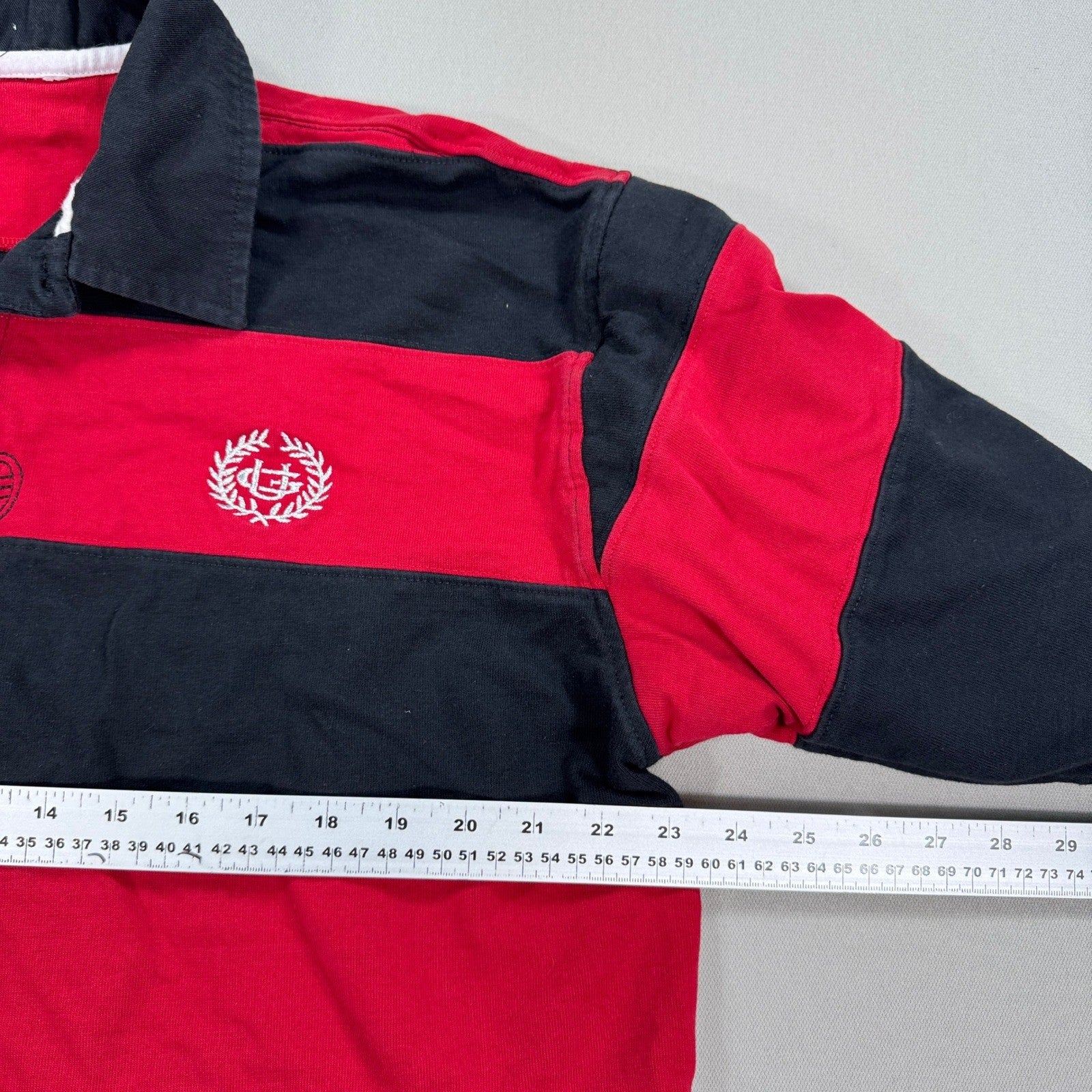 Vintage G Unit Co Rugby Polo Shirt mens XL Striped Mock Layer Long Sleeve Y2K