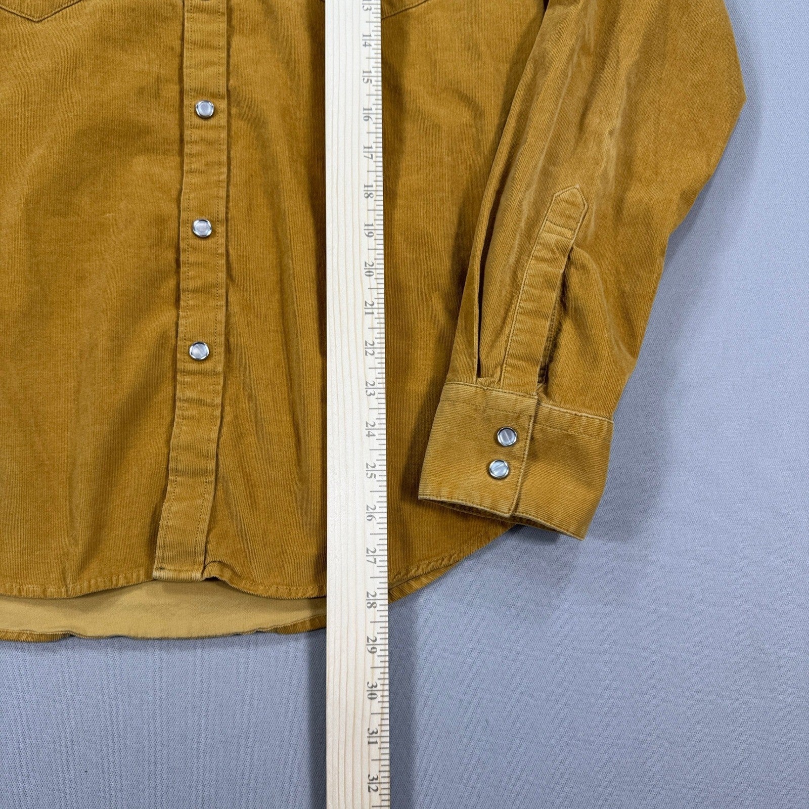 Levi's Corduroy Shirt Pearl Snap Button Up mens Large Brown Stretch Red Tab