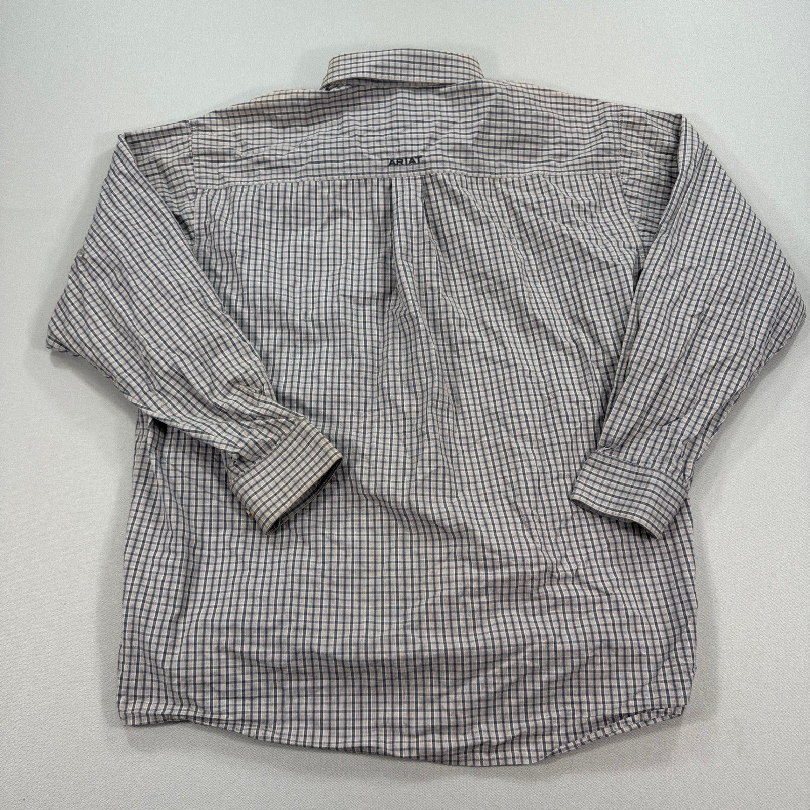 Ariat Pro Series Button Down Shirt mens 2XL Plaid Checkered Long Sleeve