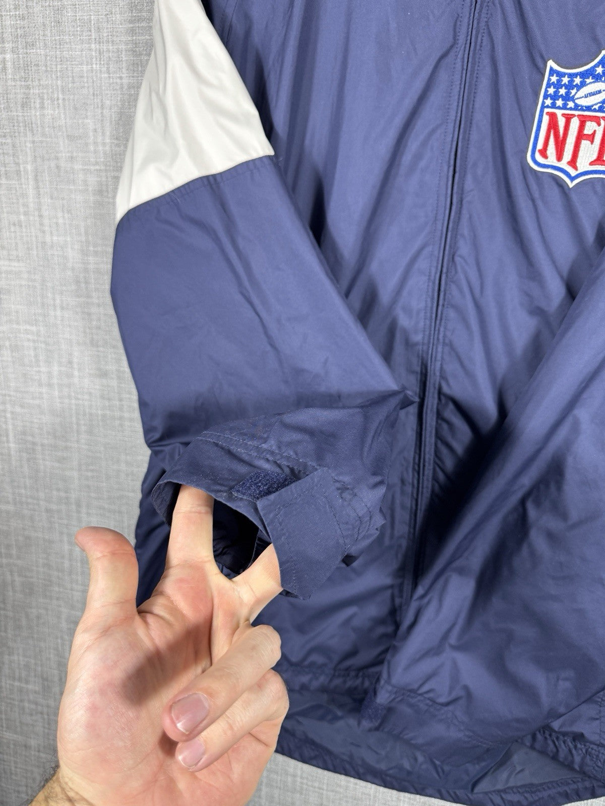 Adidas NFL Team Apparel On Field Windbreaker Full Zip Size Medium Navy Blue