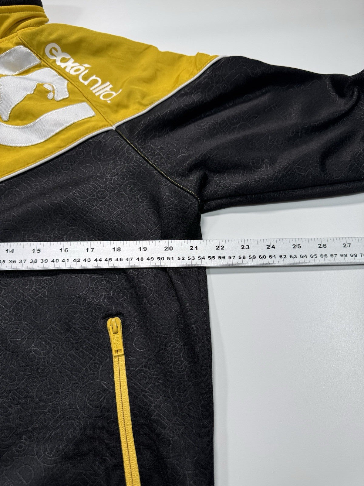 Ecko Unltd Full Zip Jacket Y2K Size Medium Utility Hood In Collar Graphic Print