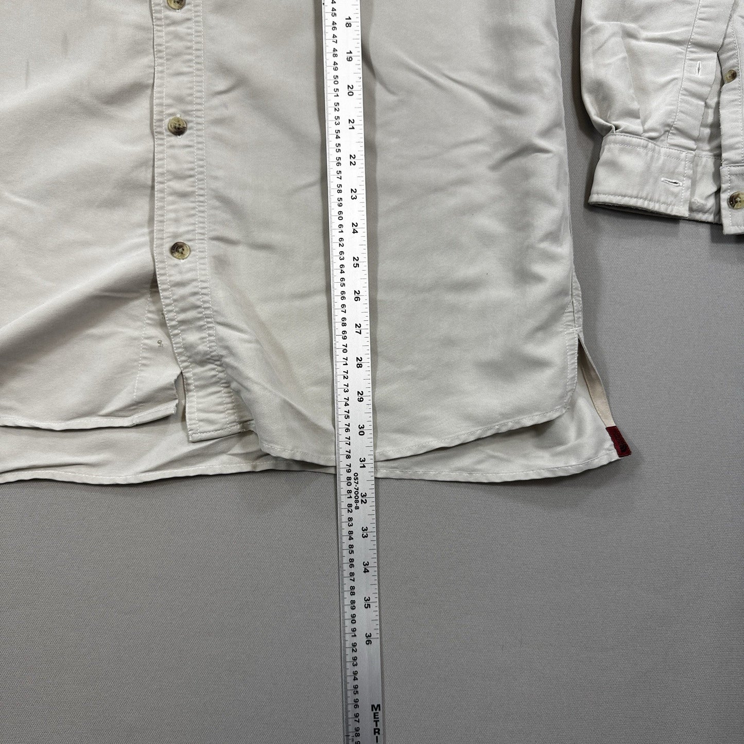 The North Face Long Sleeve mens Large Beige Button Up Shirt Outdoor Hiking