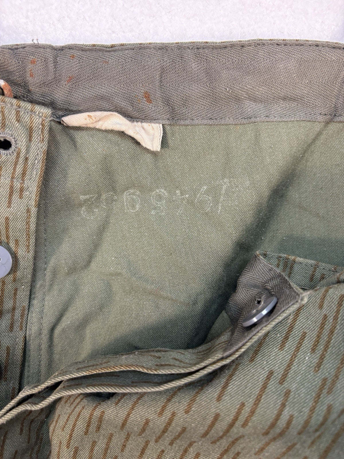 DDR Strichtarn Camo East German Raindrop Army Field Pants  Size L Short Seam