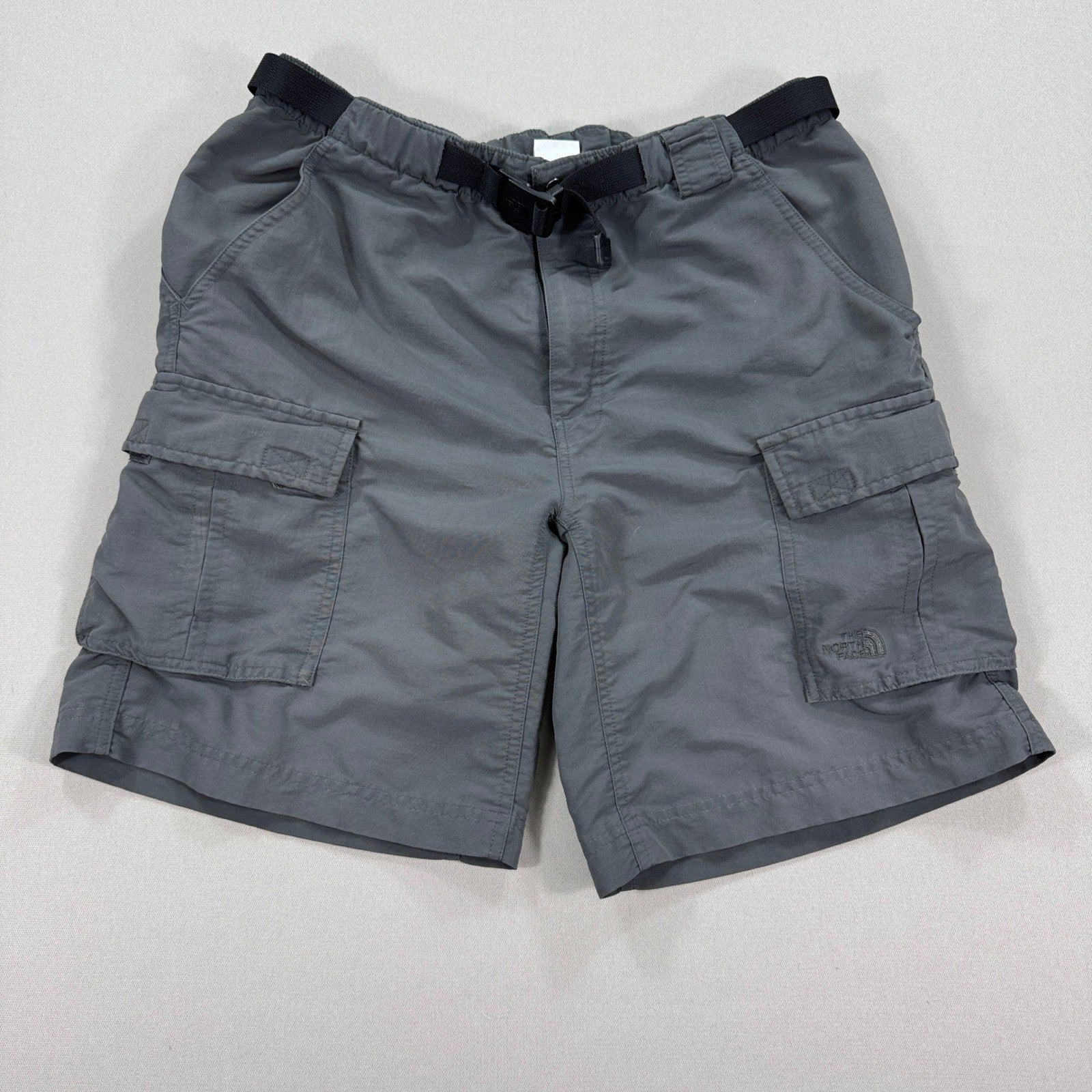 The North Face Cargo Shorts Belted mens Medium Gray Relaxed