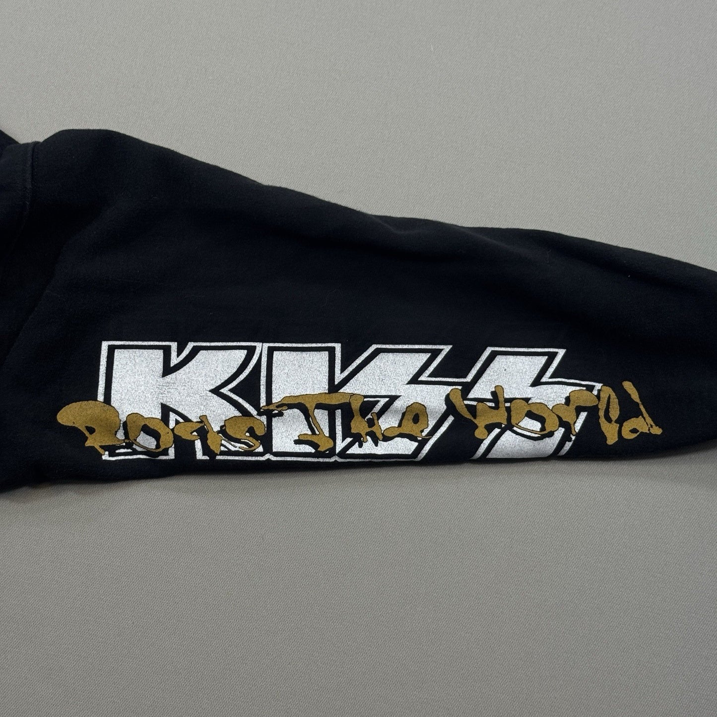 VTG Kiss Hot In The Shade Hoodie Mens Large Black Full Zip The Roxx 90's