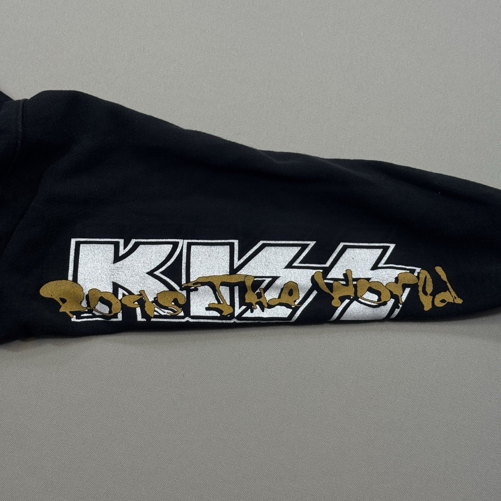VTG Kiss Hot In The Shade Hoodie Mens Large Black Full Zip The Roxx 90's