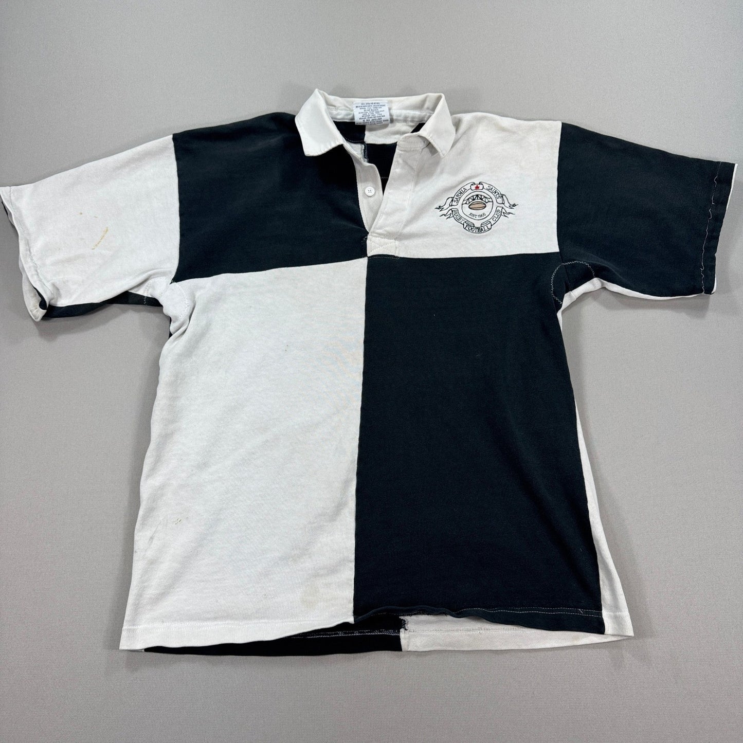 VTG Barbarian Rugby Wear Polo Shirt Sarnia Saints Football Club Mens XL Two Tone