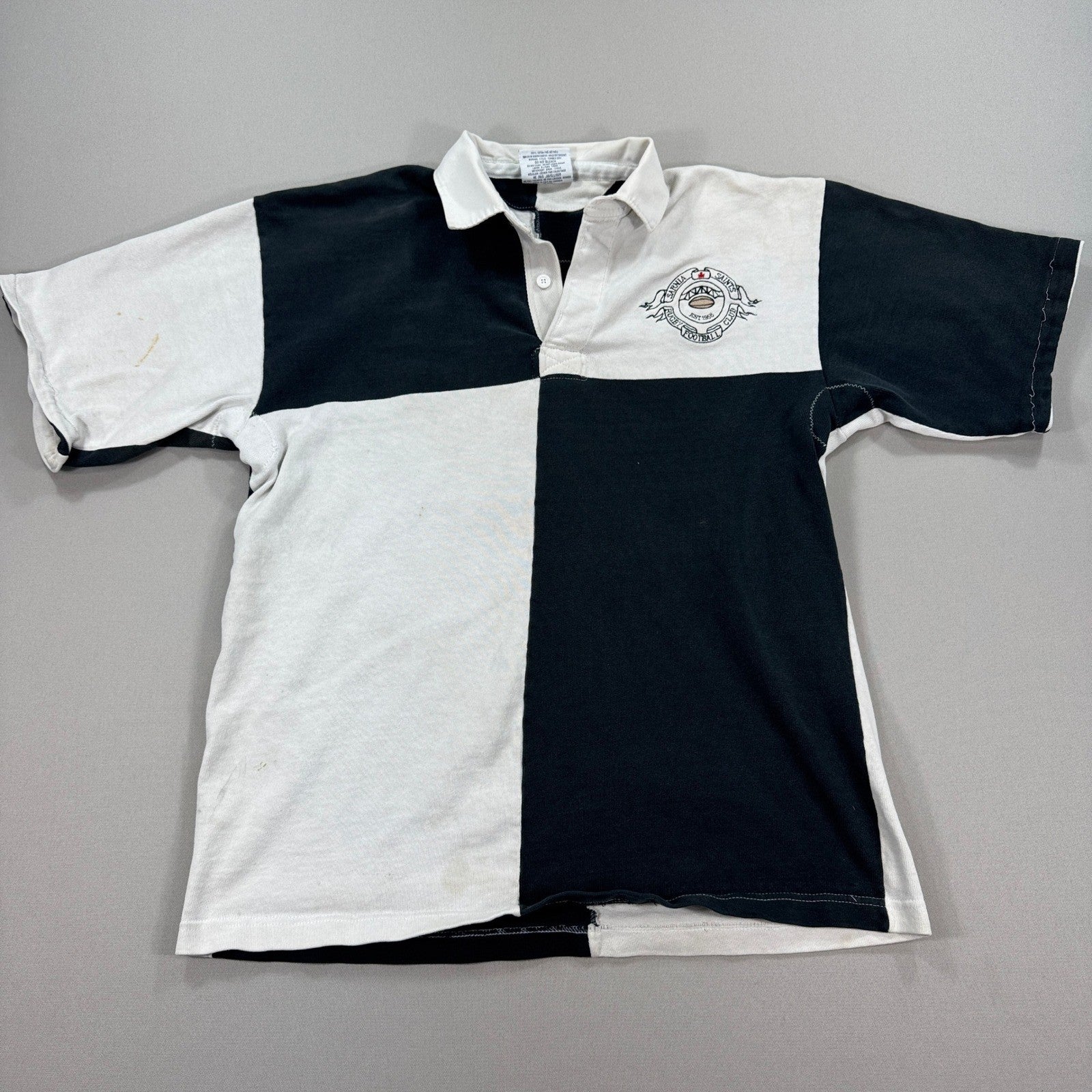 VTG Barbarian Rugby Wear Polo Shirt Sarnia Saints Football Club Mens XL Two Tone
