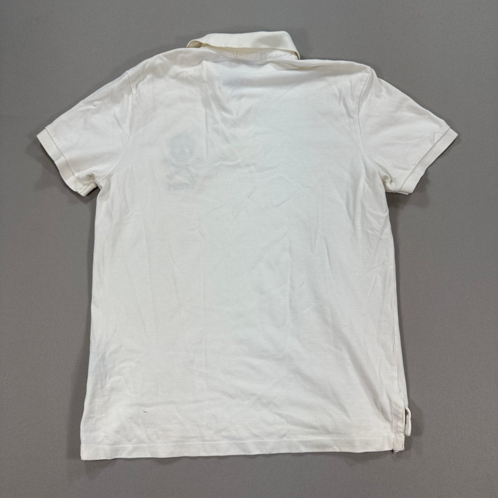 Vintage Ralph Lauren Rugby Skull & Bones Polo Shirt Mens Large White Embroidered