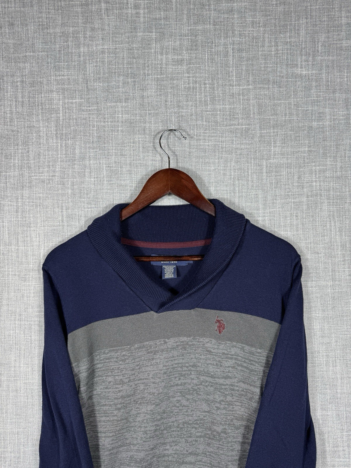 US Polo Assn Acrylic Blend Sweater Two Toned Mens Small