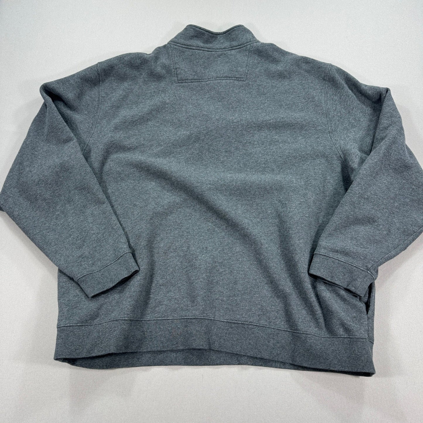 LL Bean Sweater mens 2XLT Gray Quarter Zip Long Sleeve Traditional Fit Pullover