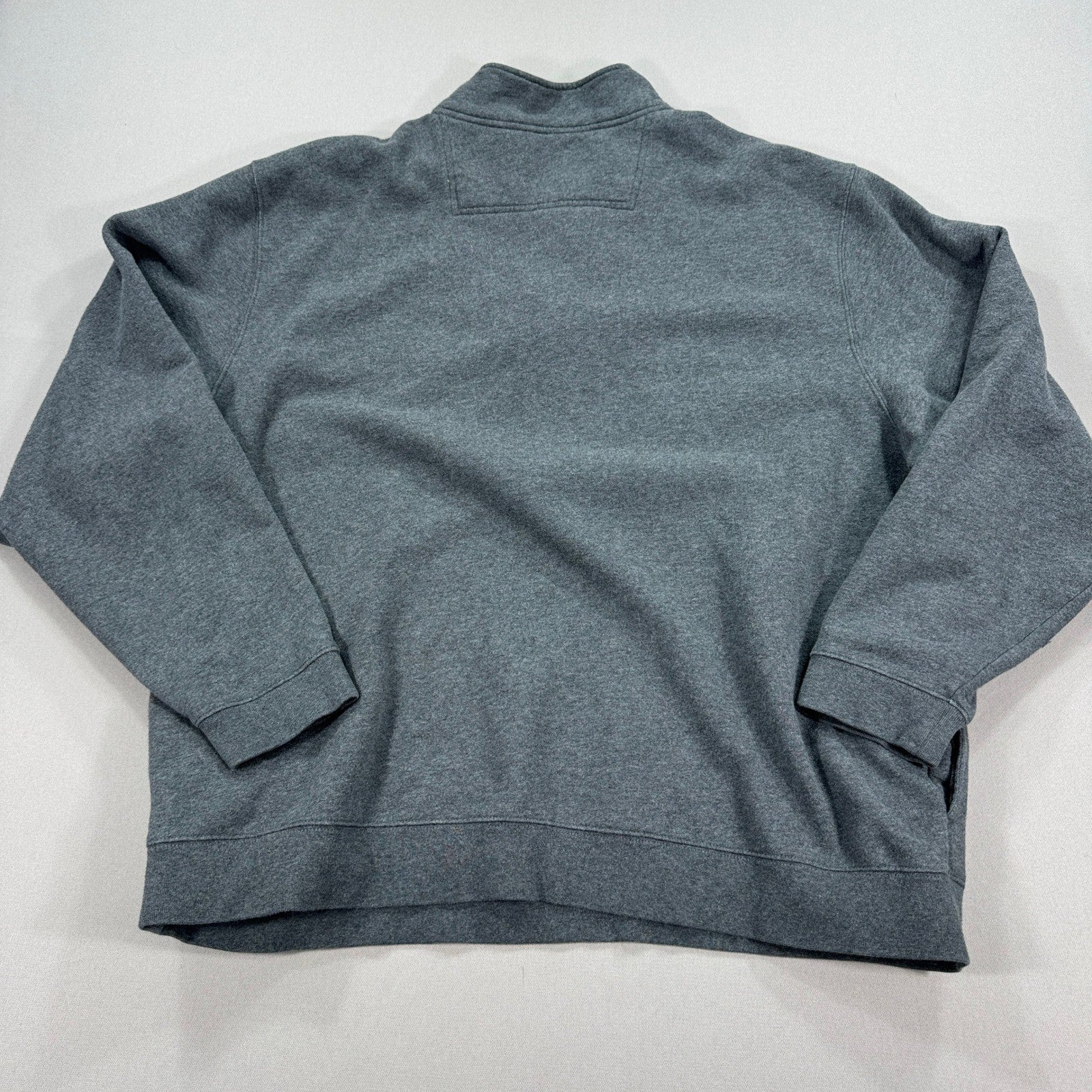 LL Bean Sweater mens 2XLT Gray Quarter Zip Long Sleeve Traditional Fit Pullover