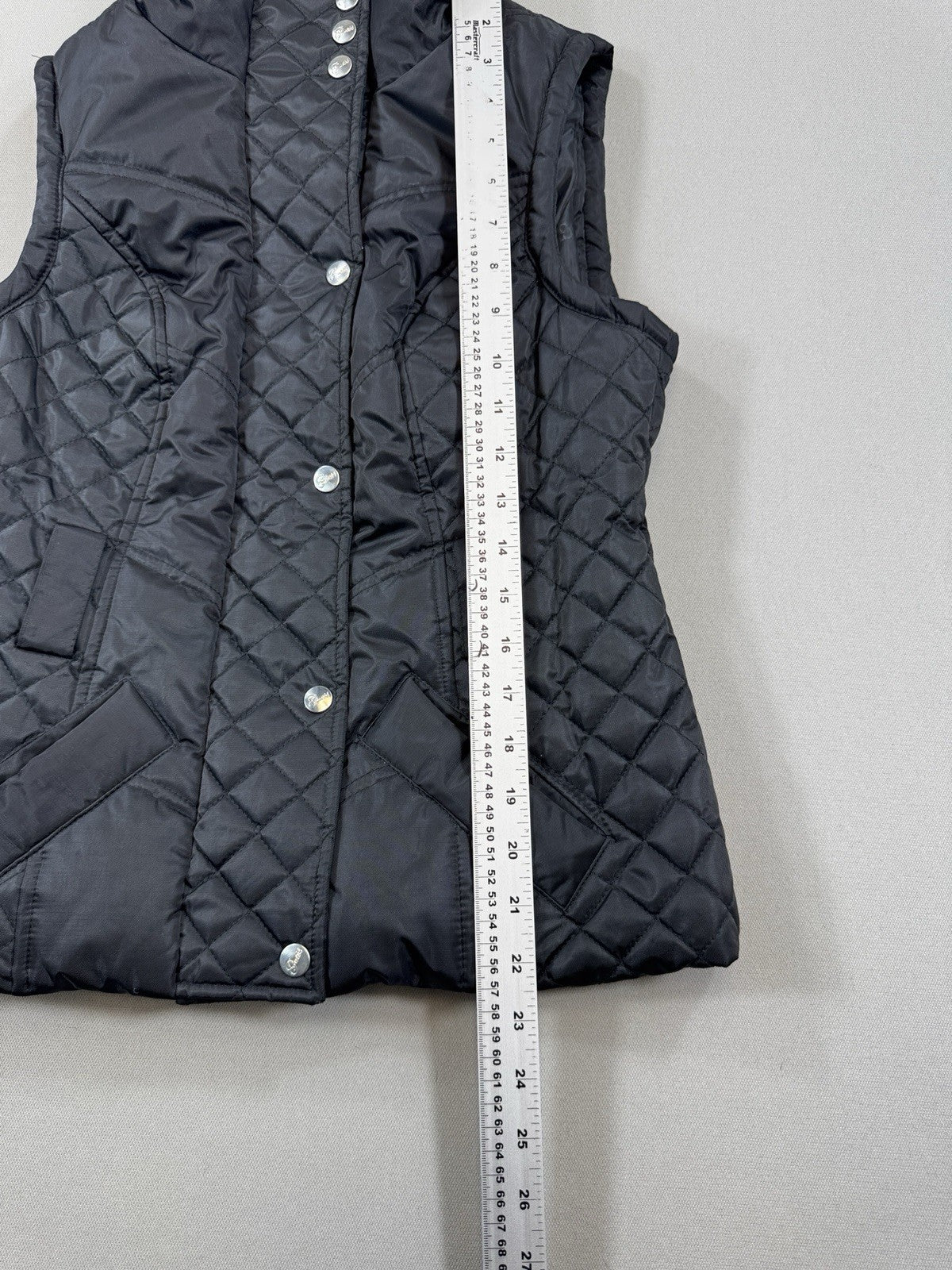 Guess Puffer Vest Jacket Womens Small Black Quilted Full Zip Lightweight