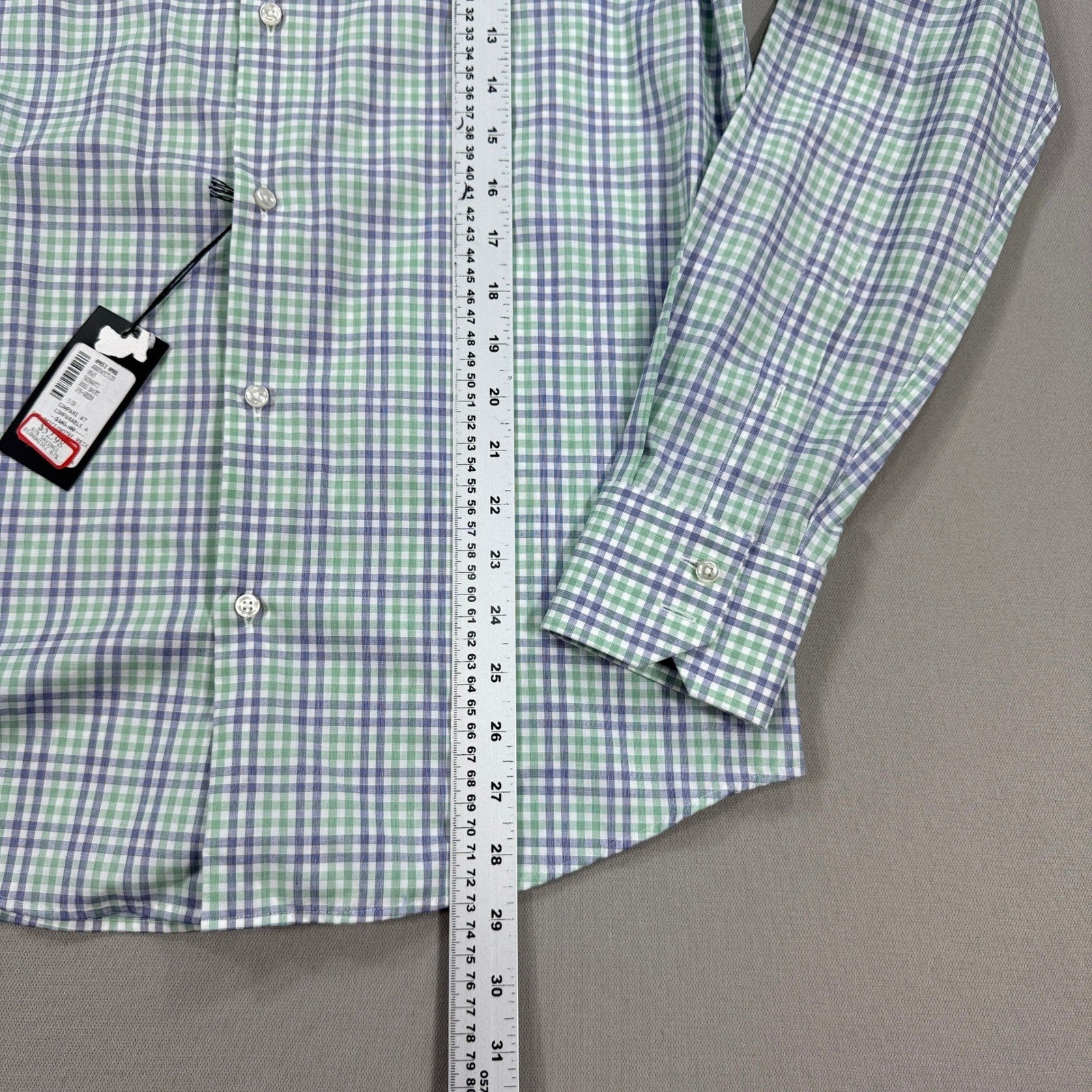 NWT Boss Hugo Boss Plaid Dress Shirt Button Down mens Small Green Regular Fit