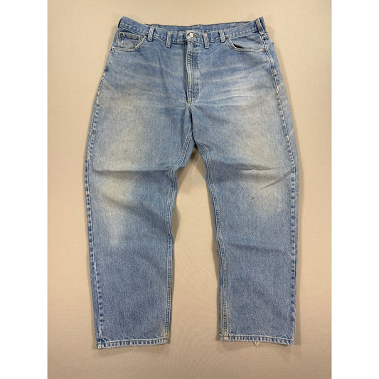 Carhartt Jeans Baggy Fit mens 40x31 Blue Denim Work Pants Grunge Distressed