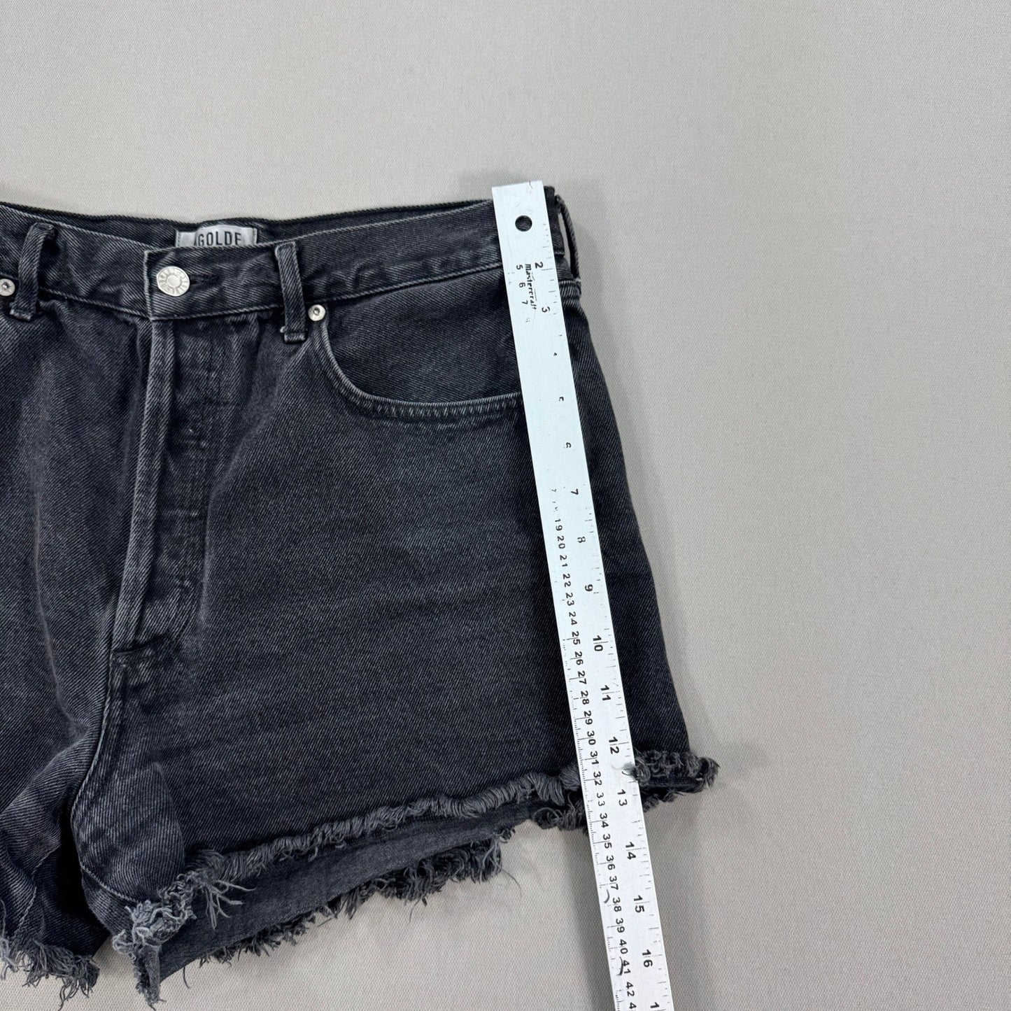 AGOLDE Cutoff Denim Shorts Womens Size 31 High Rise Distressed Button Fly