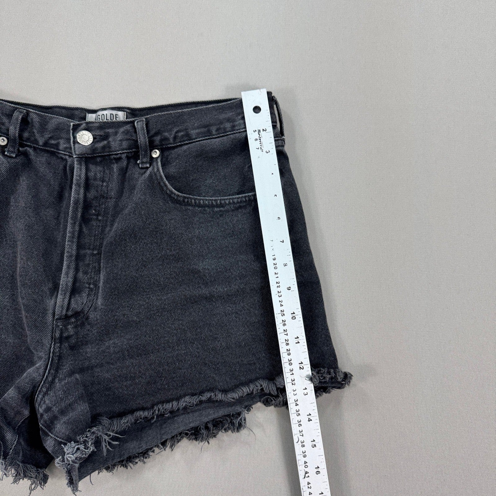 AGOLDE Cutoff Denim Shorts Womens Size 31 High Rise Distressed Button Fly
