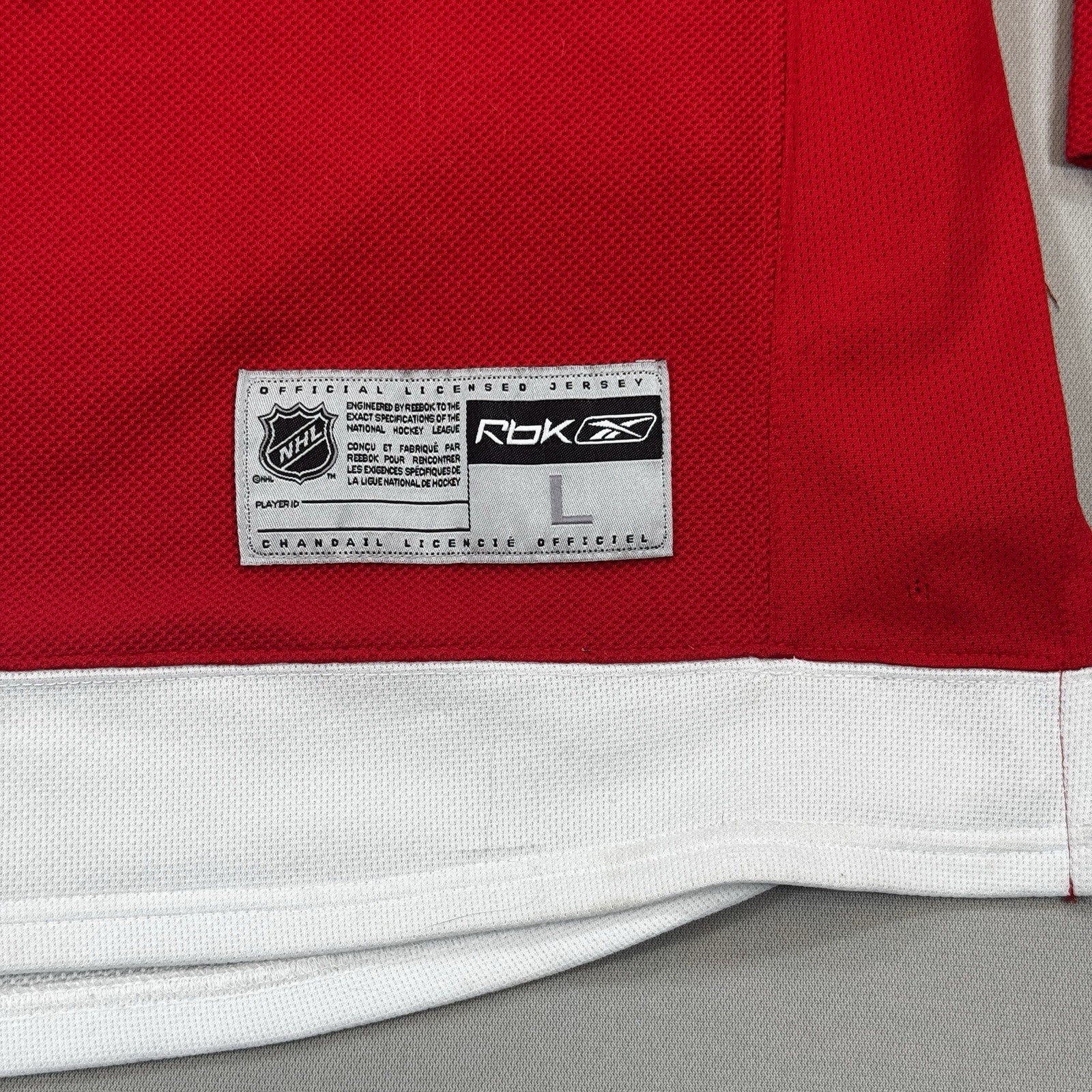 HENRIK ZETTERBERG DETROIT RED WINGS REEBOK RED JERSEY “A” SIZE Large,CCM