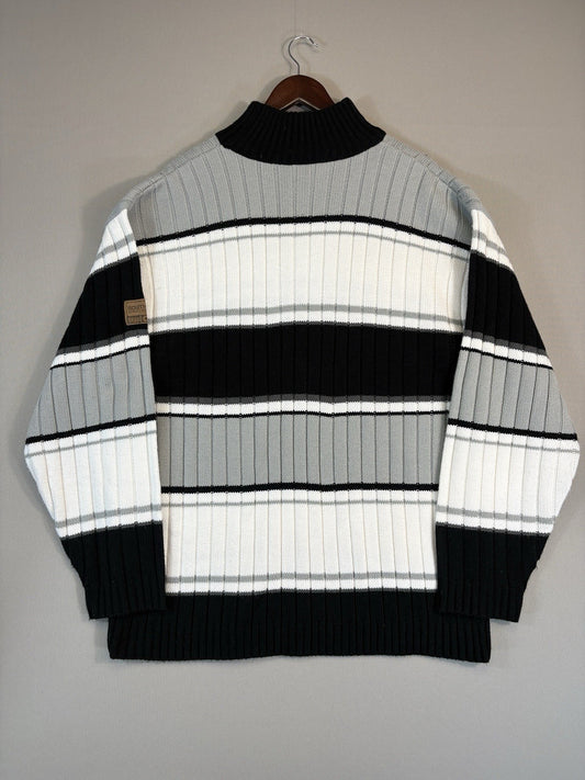 SOUTHPOLE Authentic Collection Mens XL Knit Turtleneck Sweater Striped