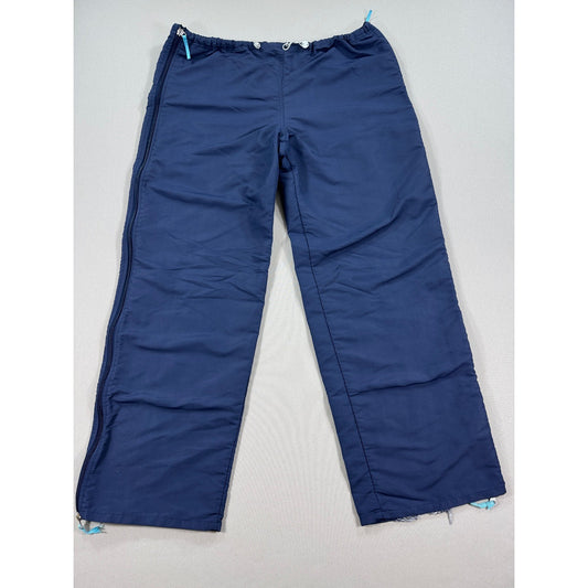 Vintage Nike Track Pants mens XL Navy Blue Full Zip Windbreaker Wide Leg Y2K
