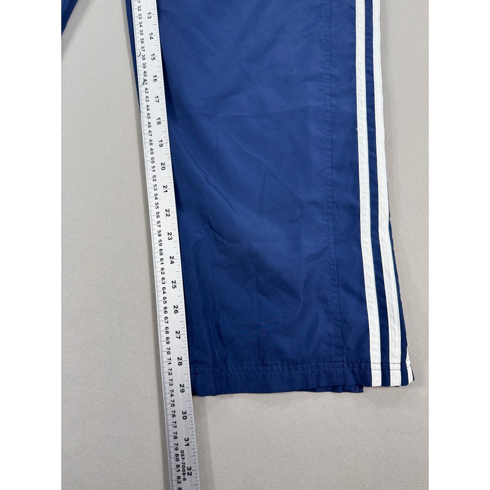 VTG Adidas Baggy Track Pants 3 Stripe Zipped Ankle mens Medium Blue