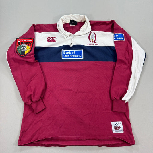 Vintage Queensland Reds Rugby Jersey 2001 Canterbury mens XL Made In Australia