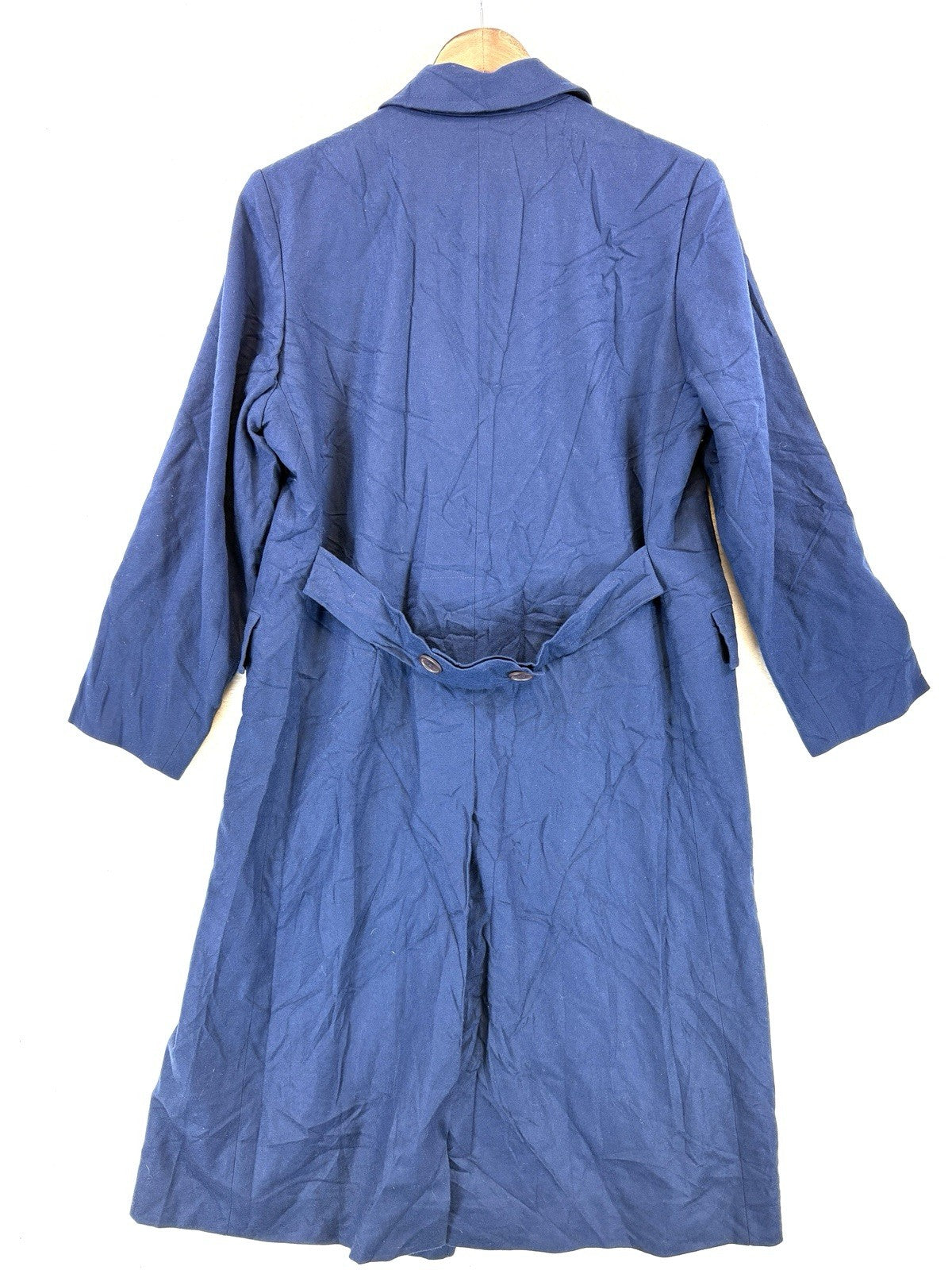 Pendleton 100% Virgin Wool Long Blue Trench Coat Double Breasted Womens Size 12