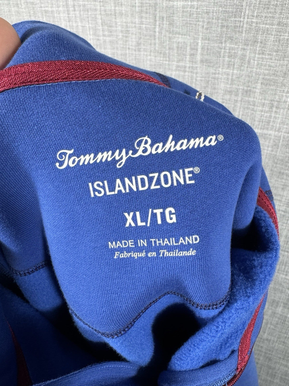 Tommy Bahama Mens 1/4 Zip Island Zone Size XL Blue Solid Pullover Golf