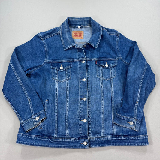 Levi's Original Trucker Jean Jacket Womens Plus Size 3X Classic Fit Medium Wash