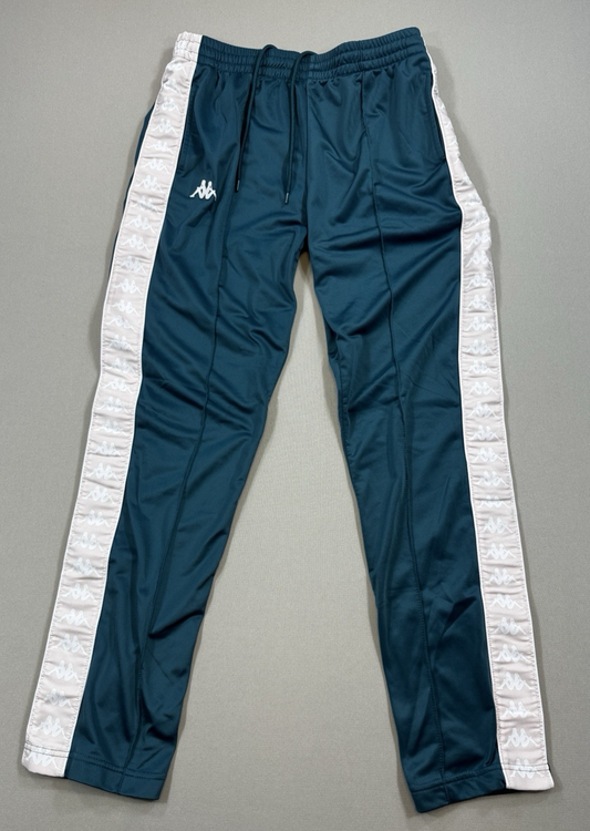 Kappa Sweatpants mens Large Teal White Lined Athleisure Track Sport