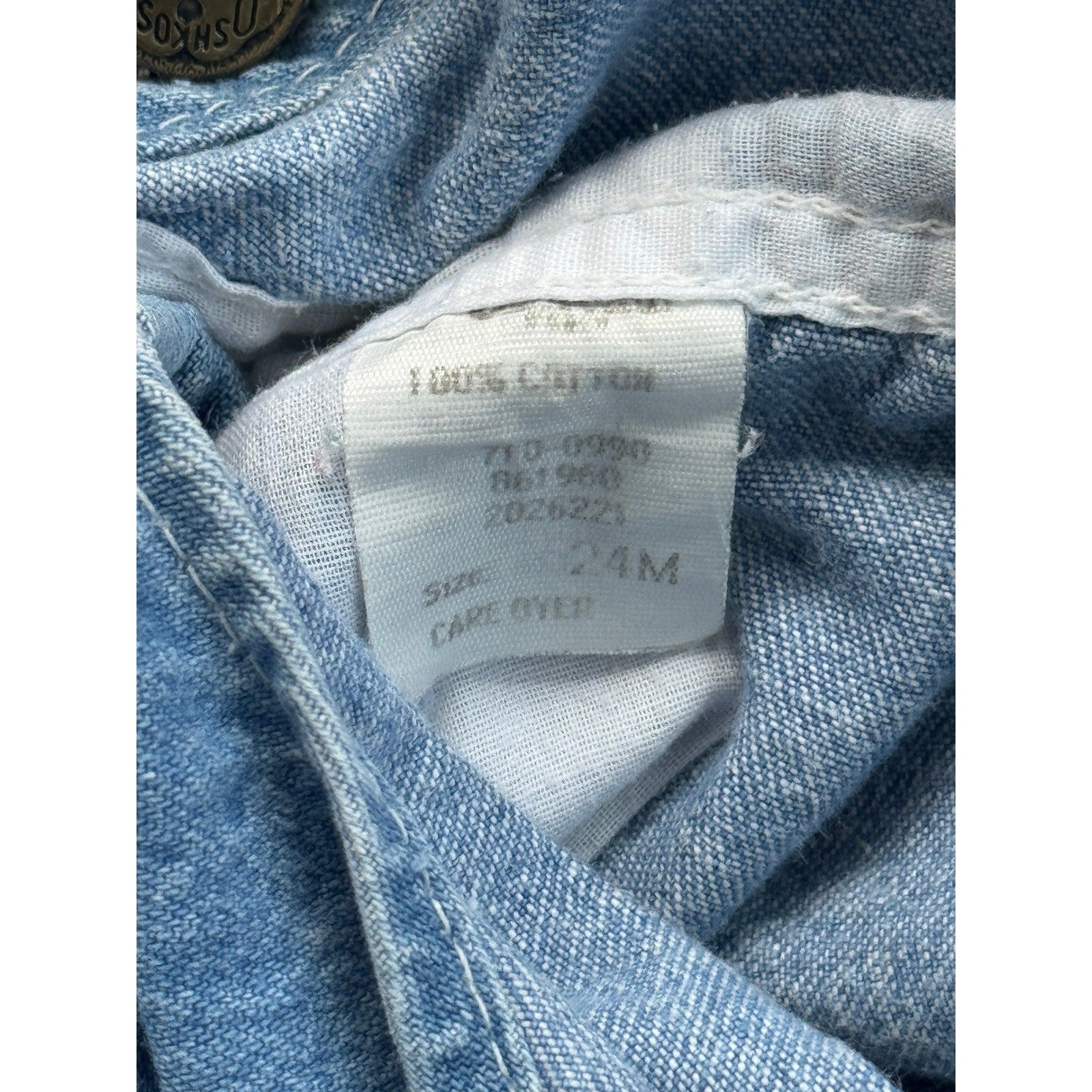 Vintage OshKosh B'gosh Bubble Vestbak Romper Baby Girl's Size 24M Denim