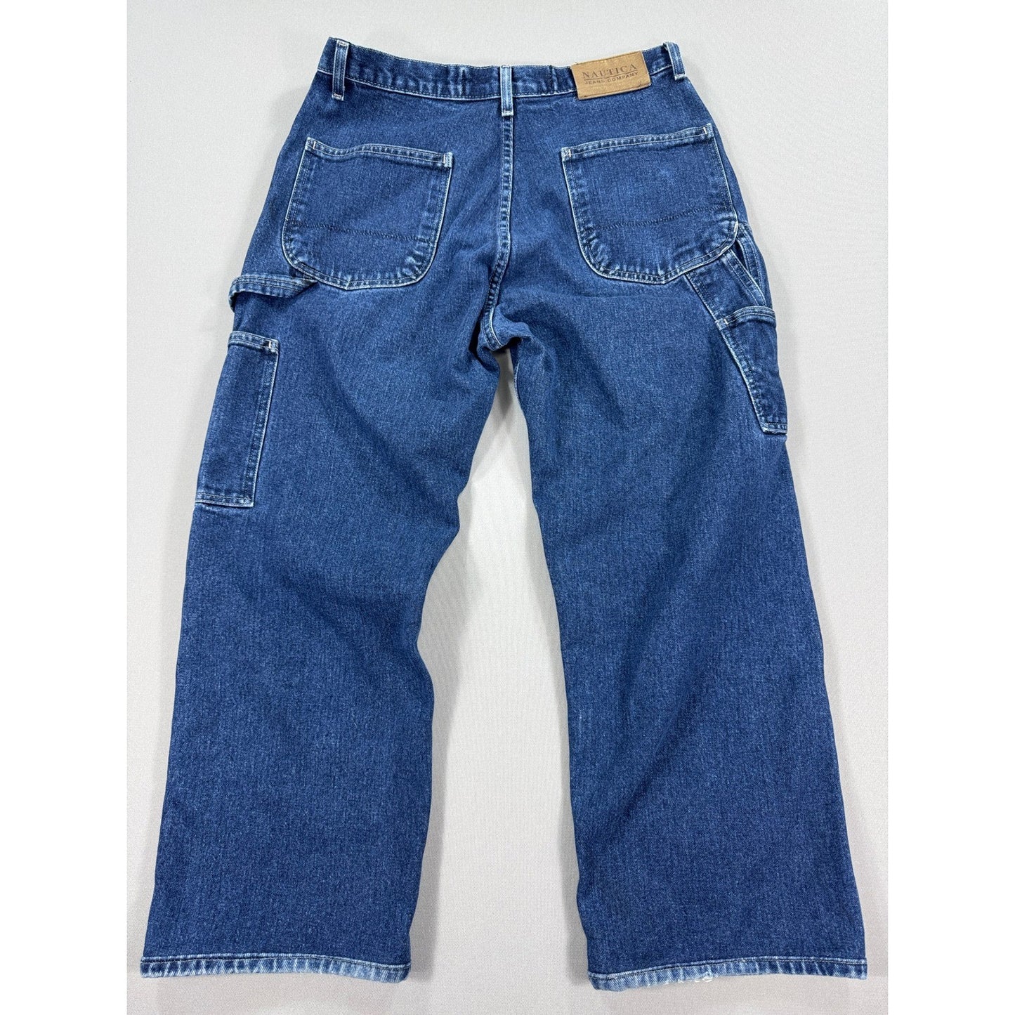 Vintage Nautica Carpenter Cargo Jeans 33x32 Loose Baggy Skater Y2K Blue