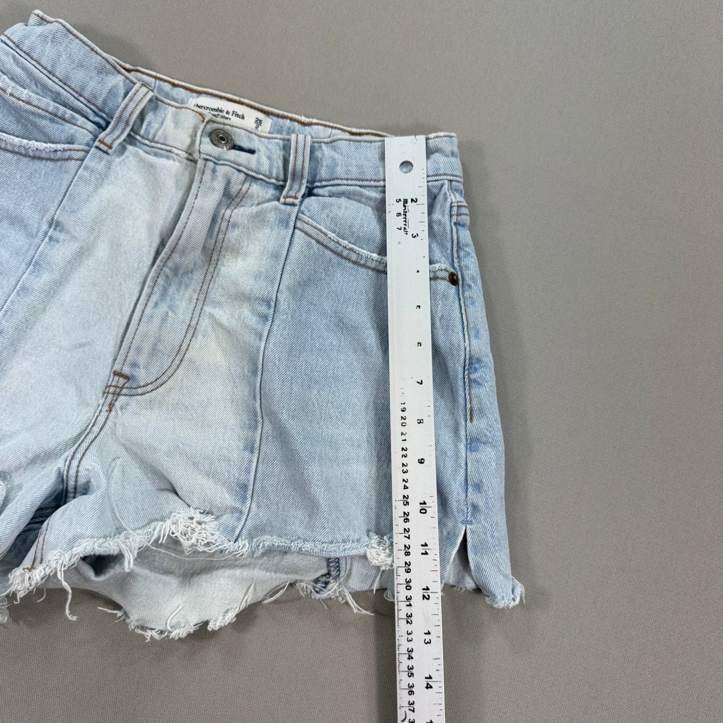 Abercrombie Fitch High Rise Cutoff Denim Shorts Womens 26 Light Wash