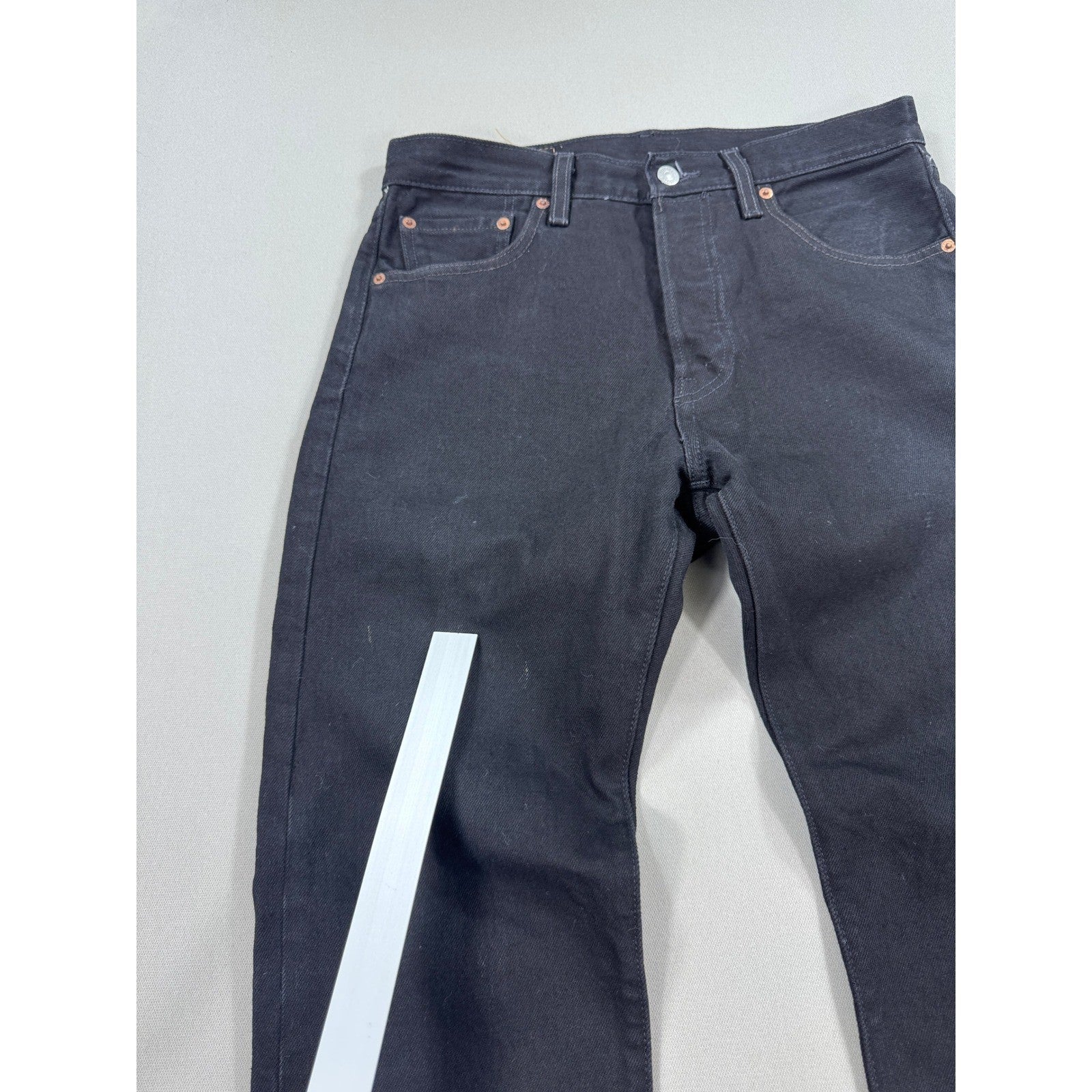 Levi's 501'93 Denim Jeans Big E Mens 29x30 Black Button Fly Straight Leg Premium