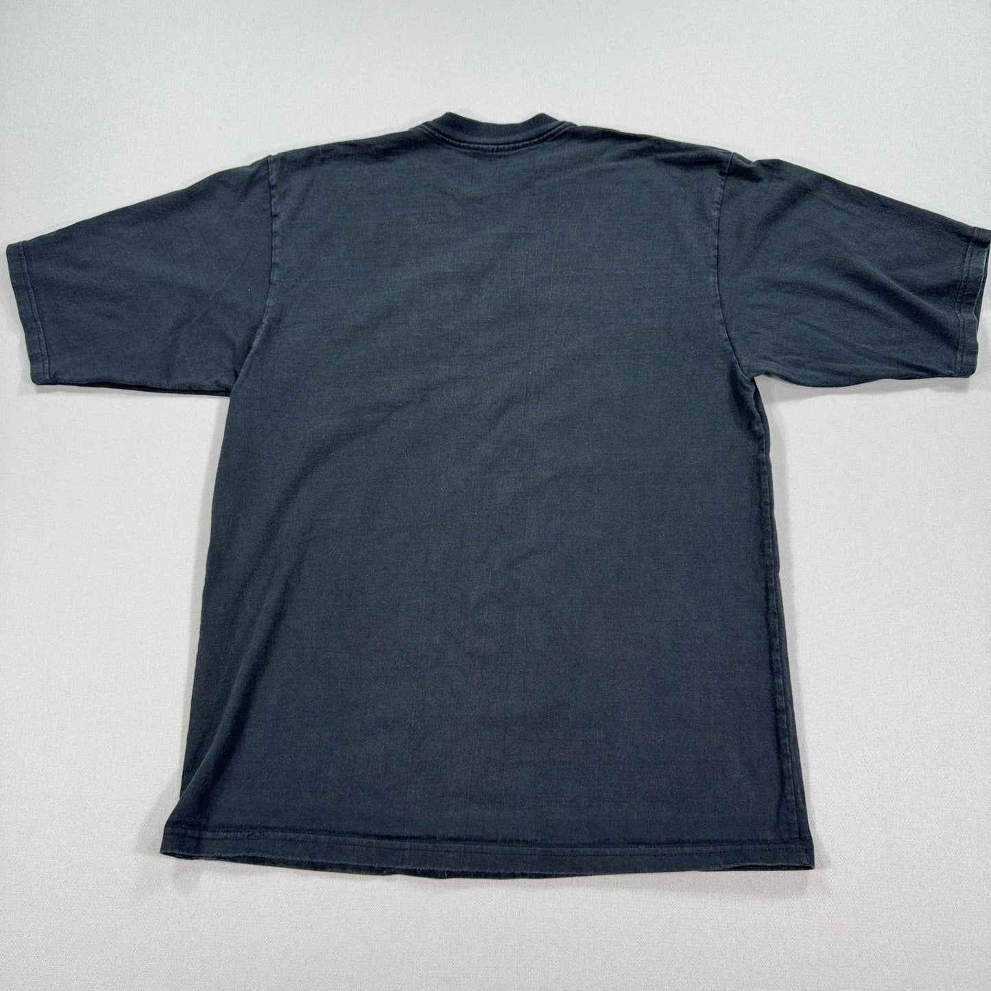 Vintage Carhartt Racing T-Shirt mens Large Faded Black Pockets Logo Crewneck