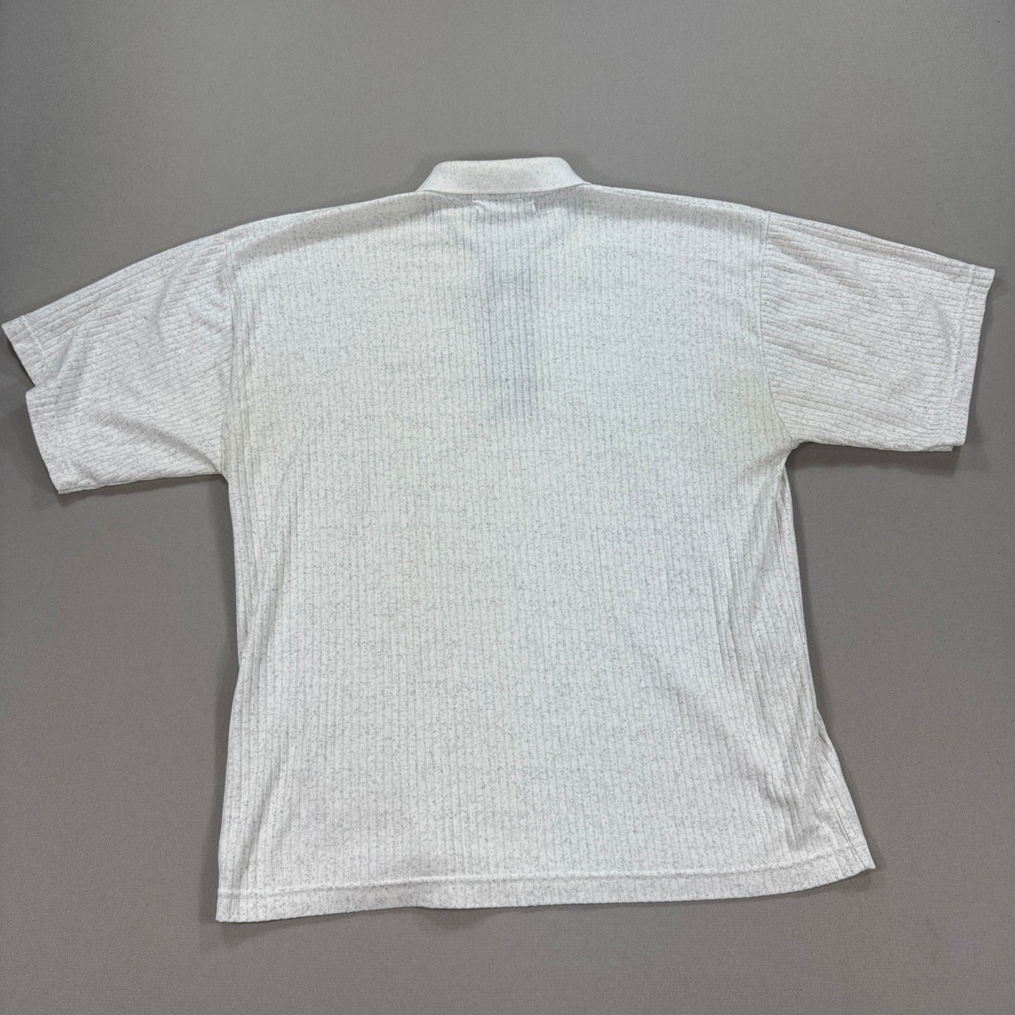 Vintage Emporio Armani Polo Shirt Ribbed mens Large White Collared Short Sleeve