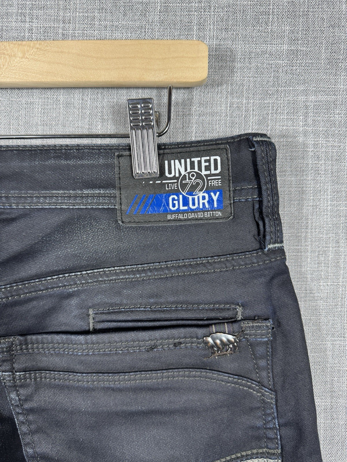 Buffalo David Bitton Ash X Skinny Stretch Black Jeans Dark Wash Mens 32x32