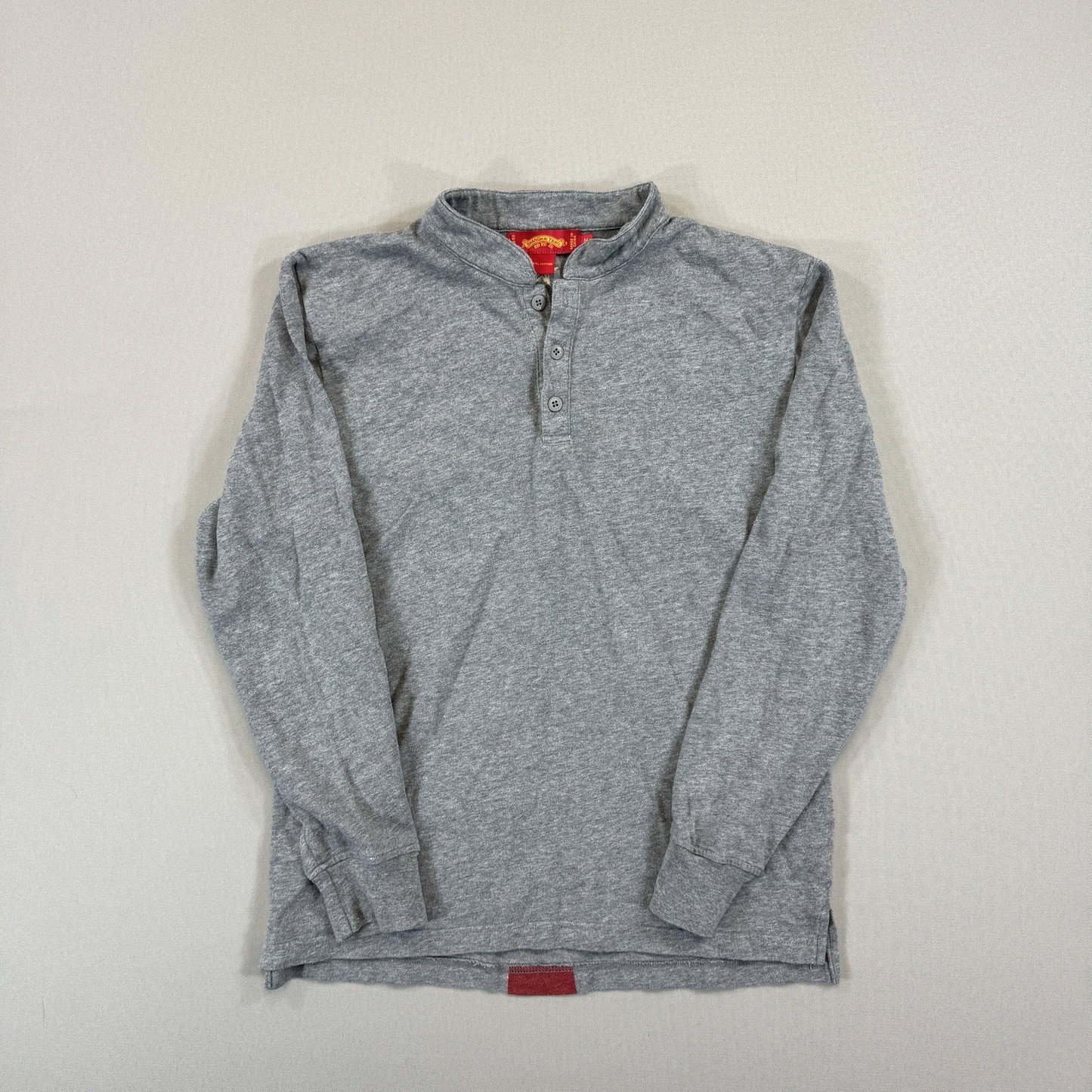 Shanghai Tang Emperor Sweatshirt mens Medium Gray Pullover 1/4 Button-Up