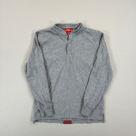 Shanghai Tang Emperor Sweatshirt mens Medium Gray Pullover 1/4 Button-Up