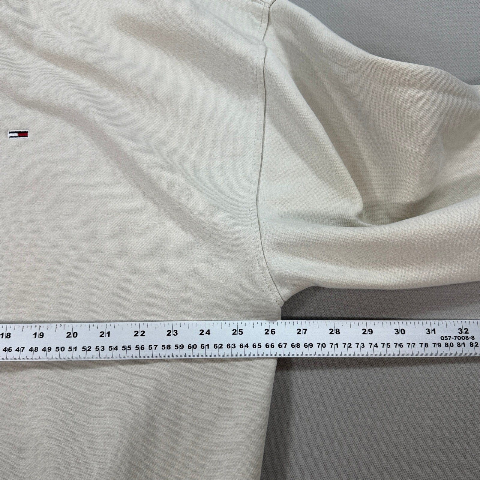 Tommy Jeans Pullover Mock Neck Sweatshirt Beige Logo Minimalist mens 2XL