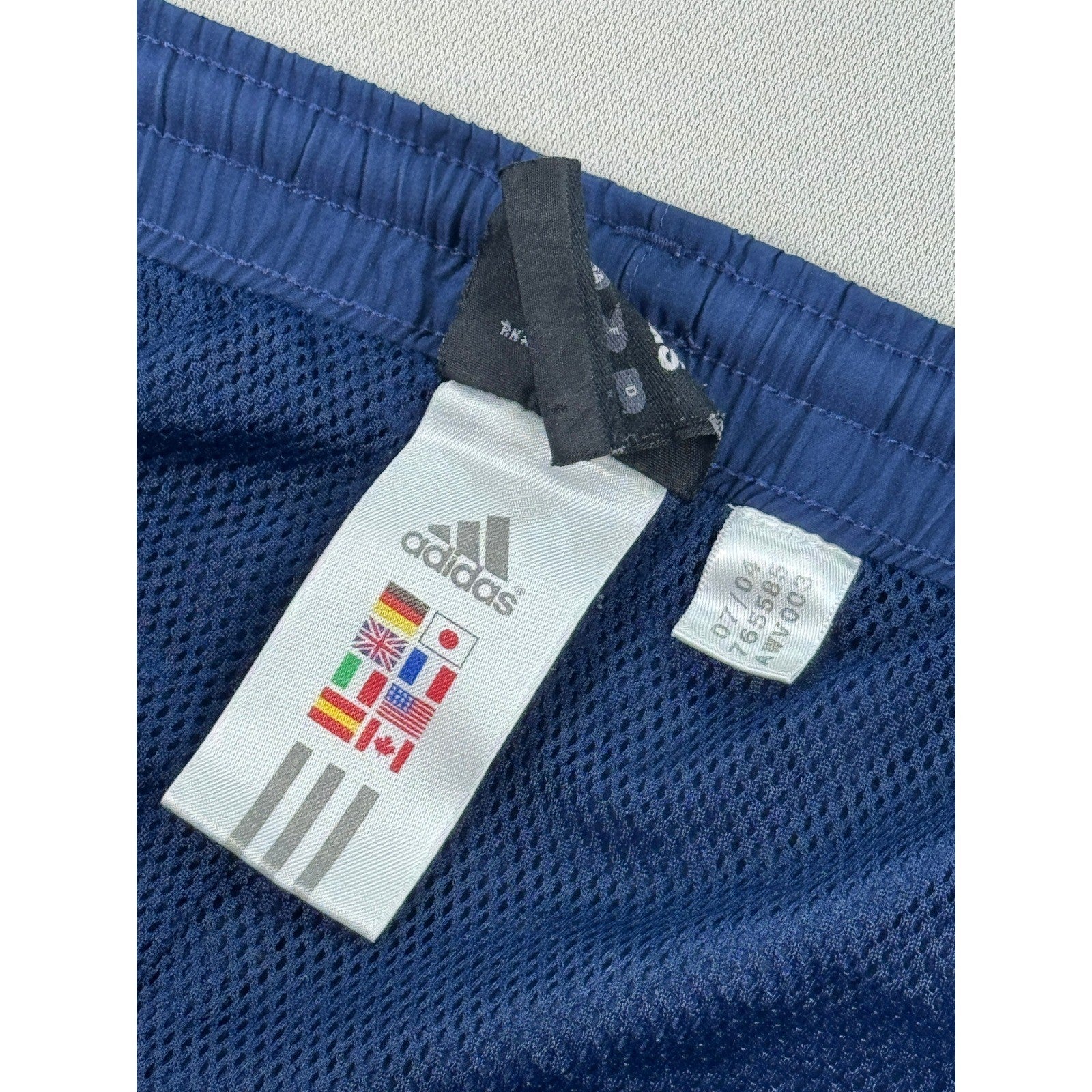 VTG Adidas Baggy Track Pants 3 Stripe Zipped Ankle mens Medium Blue