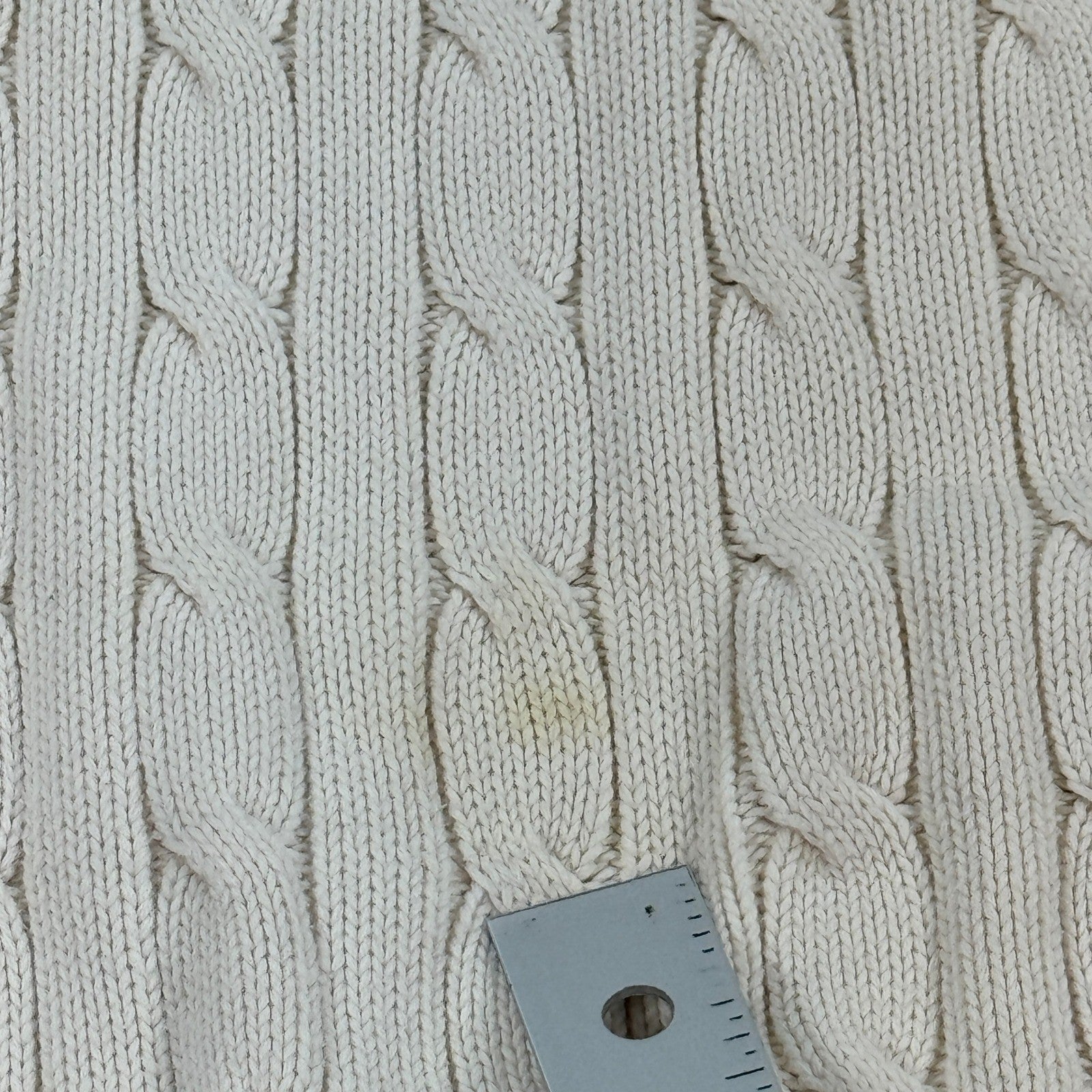 Polo Ralph Lauren Cable Knit Turtleneck Sweater Ivory Classic Womens Medium