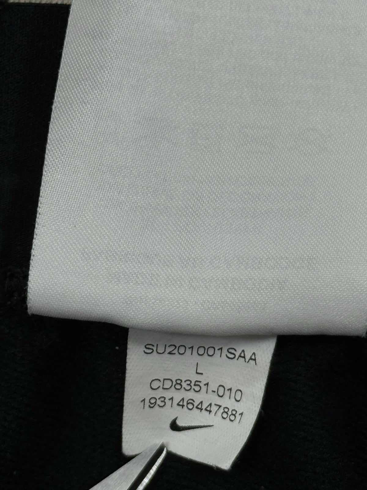 Nike Dri-Fit Track Pants mens Large Black Joggers Zipped Ankles Swoosh Tapered