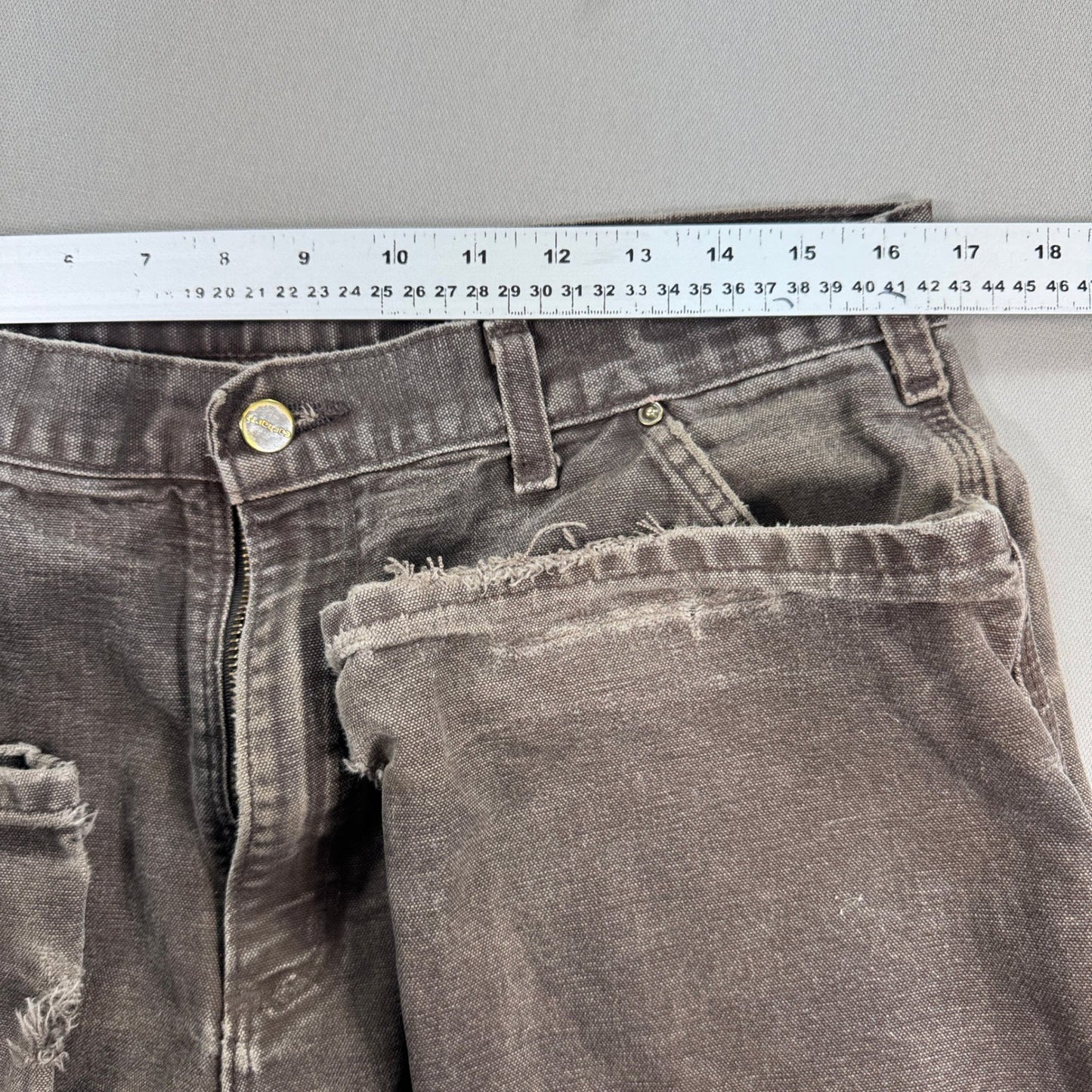 Carhartt B136 Double Knee Pants Dungaree Fit mens 34x34 Brown Carpenter Canvas