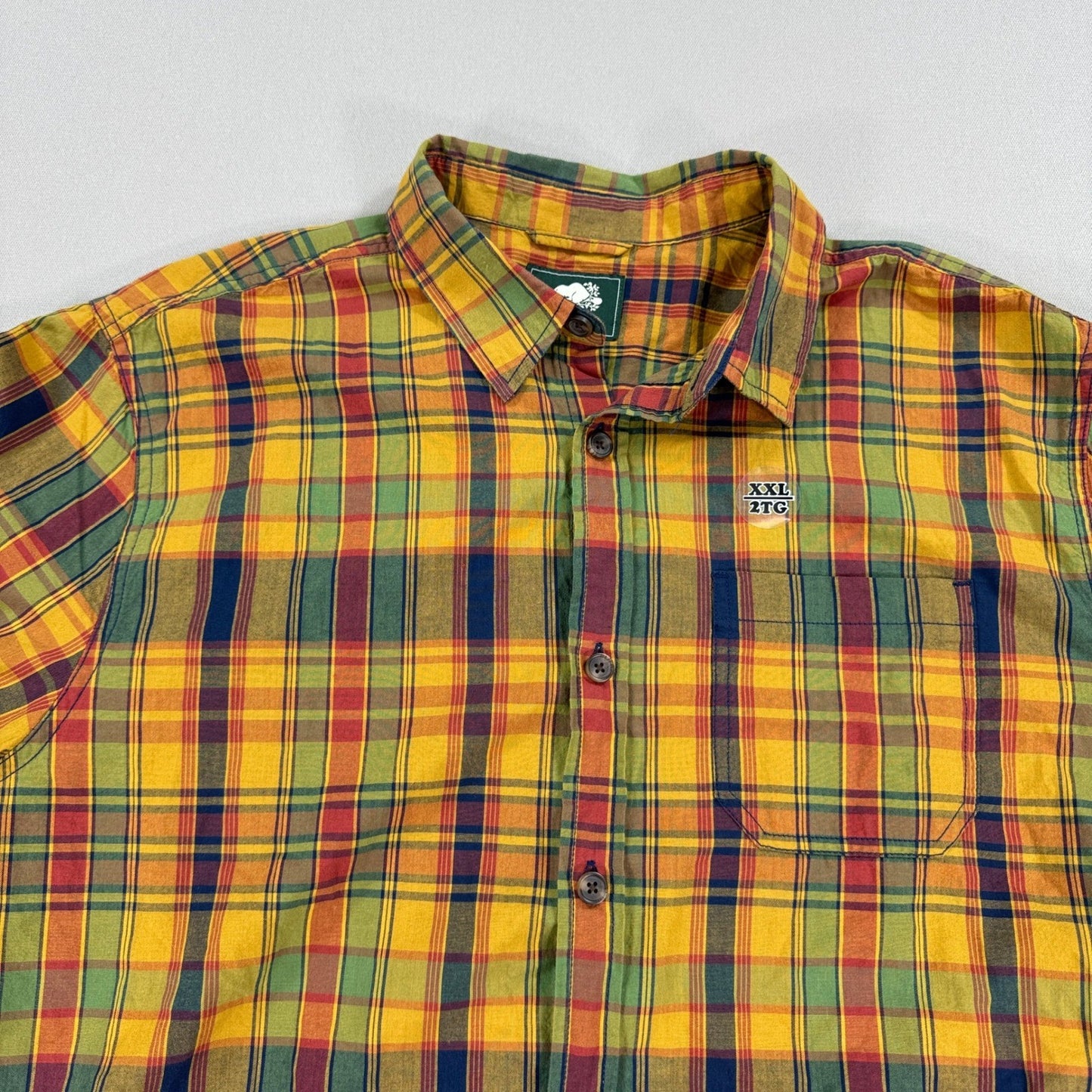 NWT Roots Canada Club Lake Shirt mens 2XL Autumn Leaf Plaid Button Up Workwear