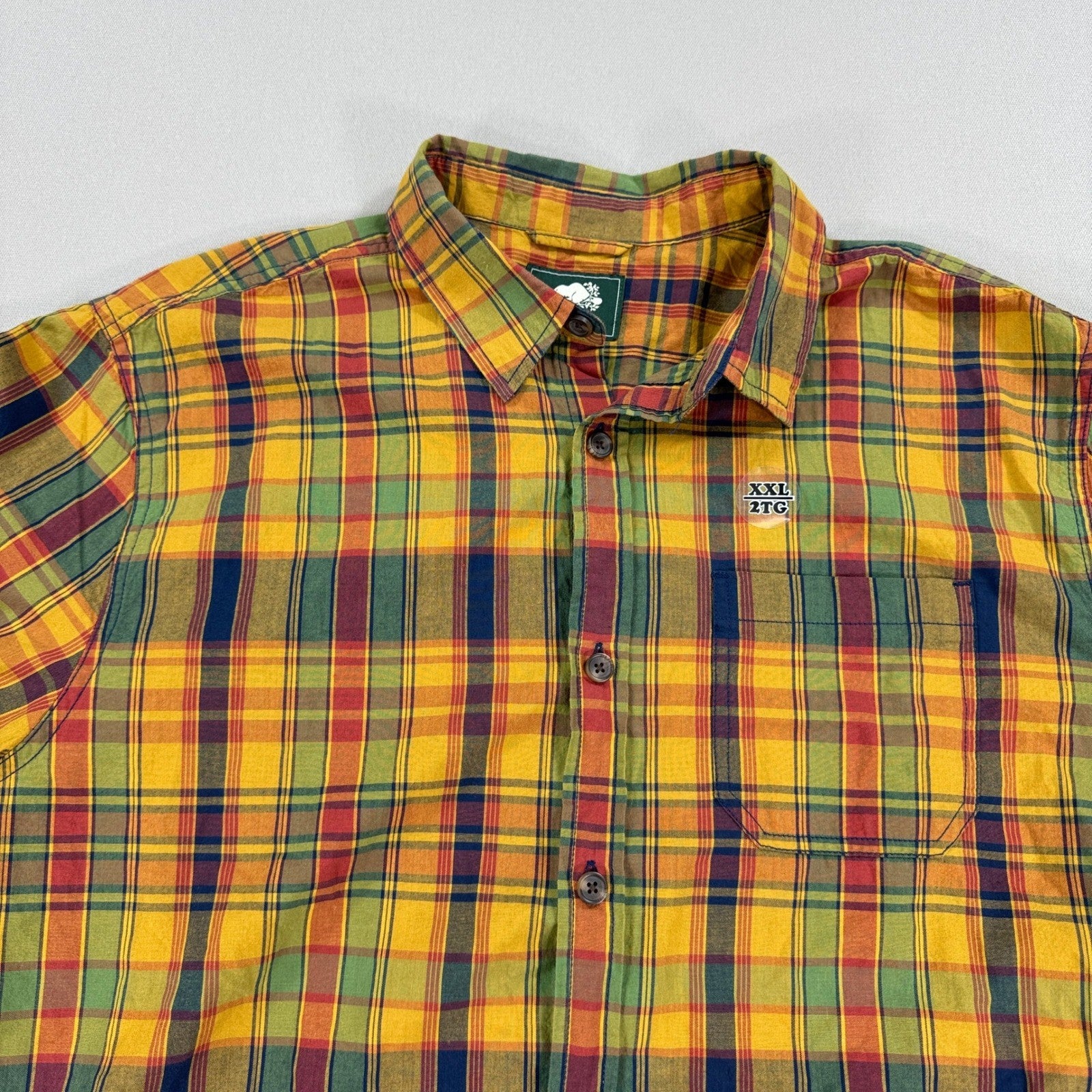 NWT Roots Canada Club Lake Shirt mens 2XL Autumn Leaf Plaid Button Up Workwear