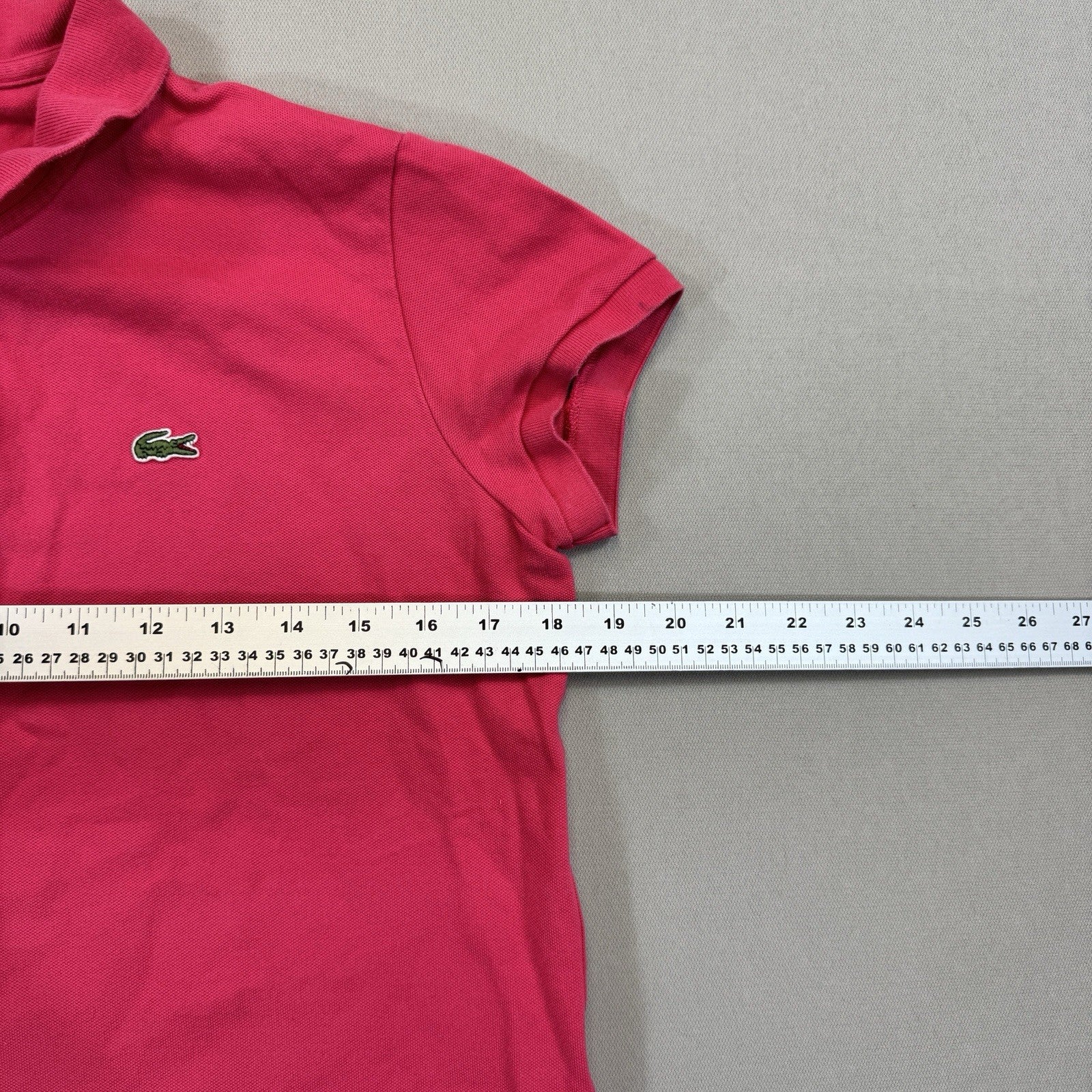 Lacoste Slim Fit Mini Cotton Piqué Polo Womens Size 42 Pink Shirt Stretch