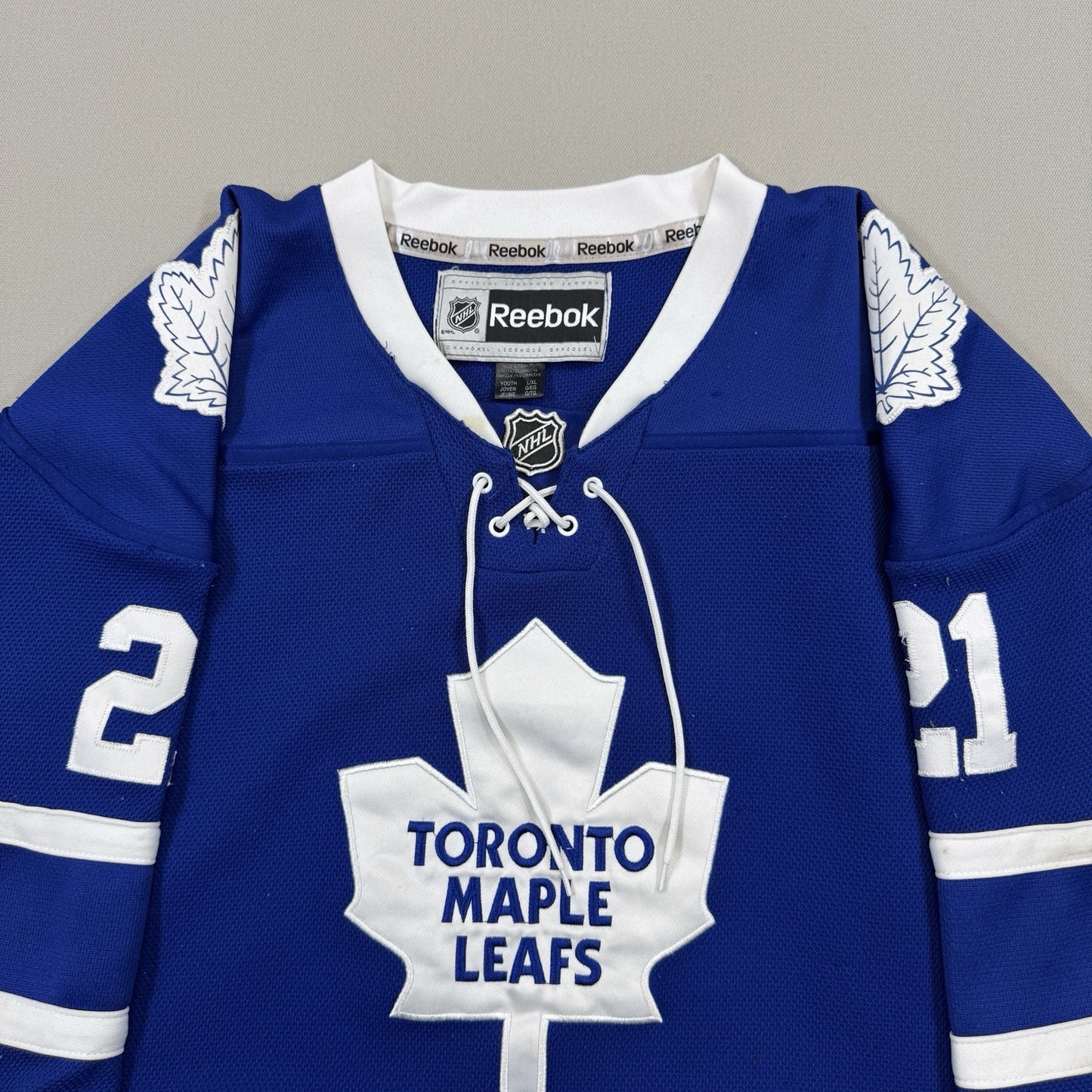 Reebok NHL James Van Riemsdyk #21 Toronto Maple Leafs Youth L/XL Hockey Jersey